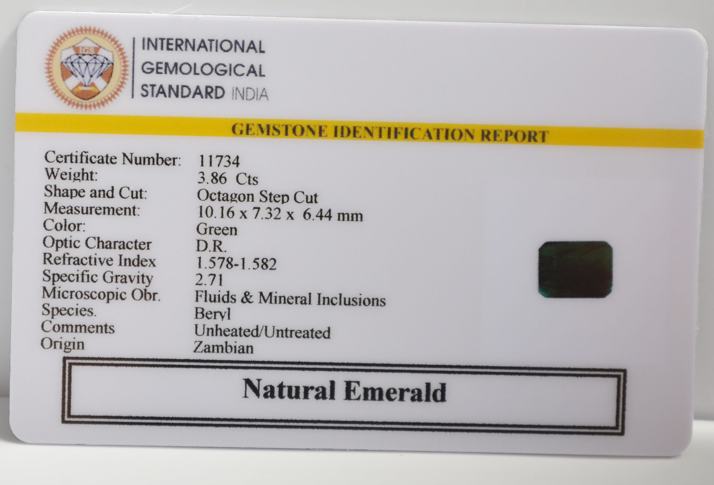 EMR22746 2 EMERALD 3.86 Ct.