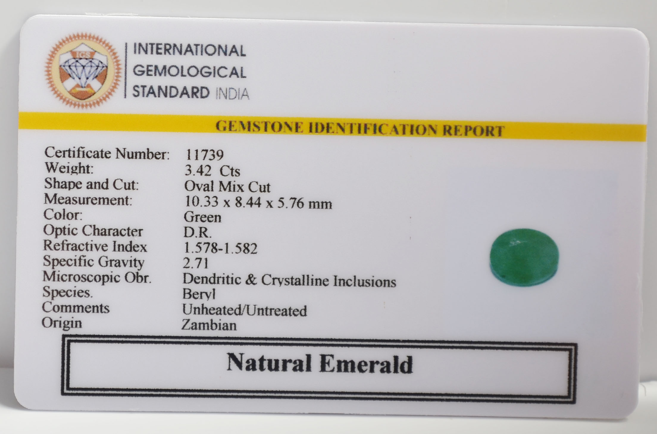 EMR22749 2 EMERALD 3.42 Ct.