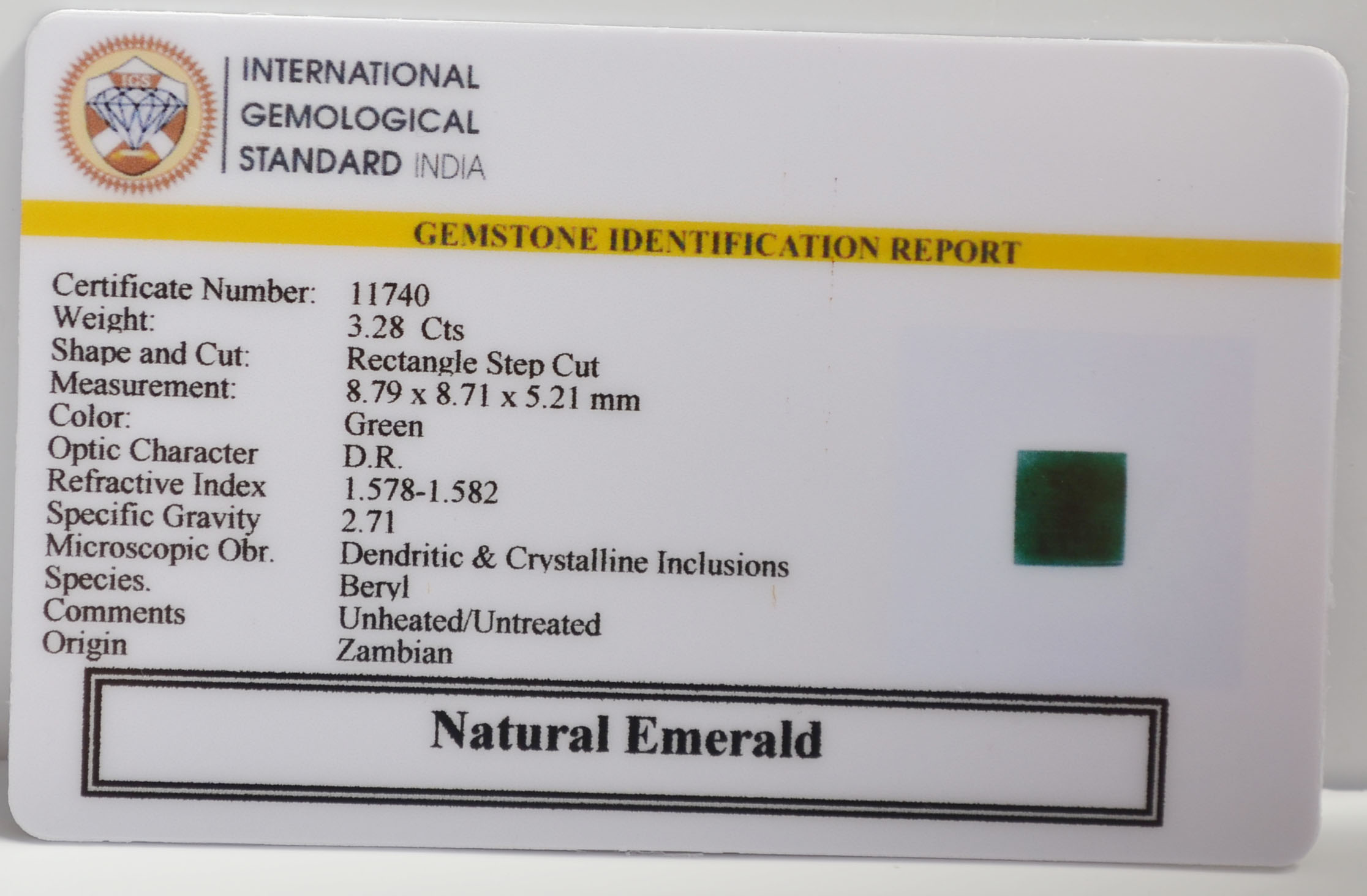 EMERALD 3.28 Ct. 3 EMR22750 2 EMERALD 3.28 Ct.