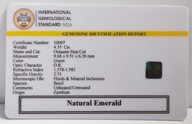 EMERALD 4.35 Ct.
