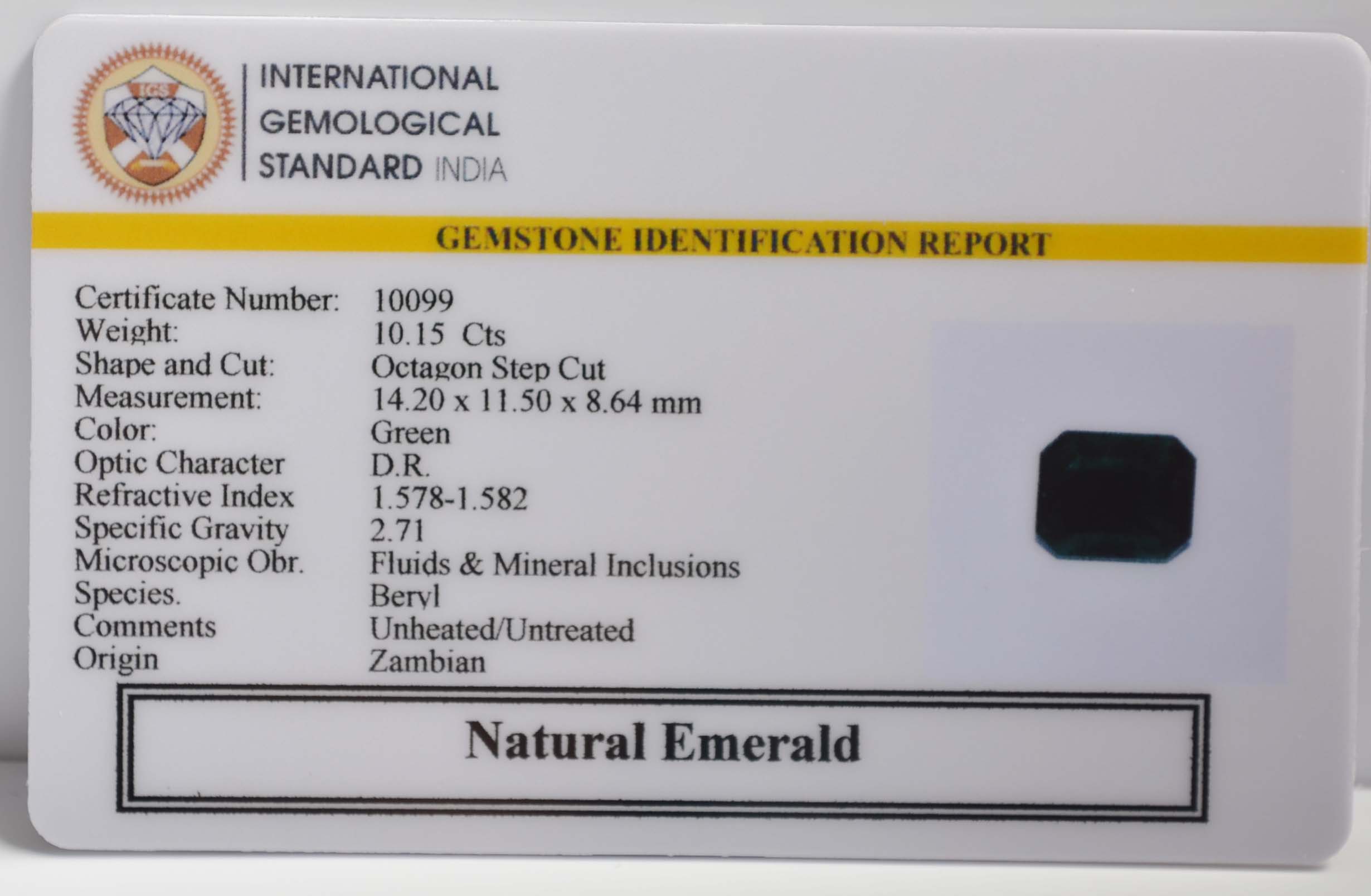EMERALD 10.15 Ct. 3 EMRG21440 2 EMERALD 10.15 Ct.