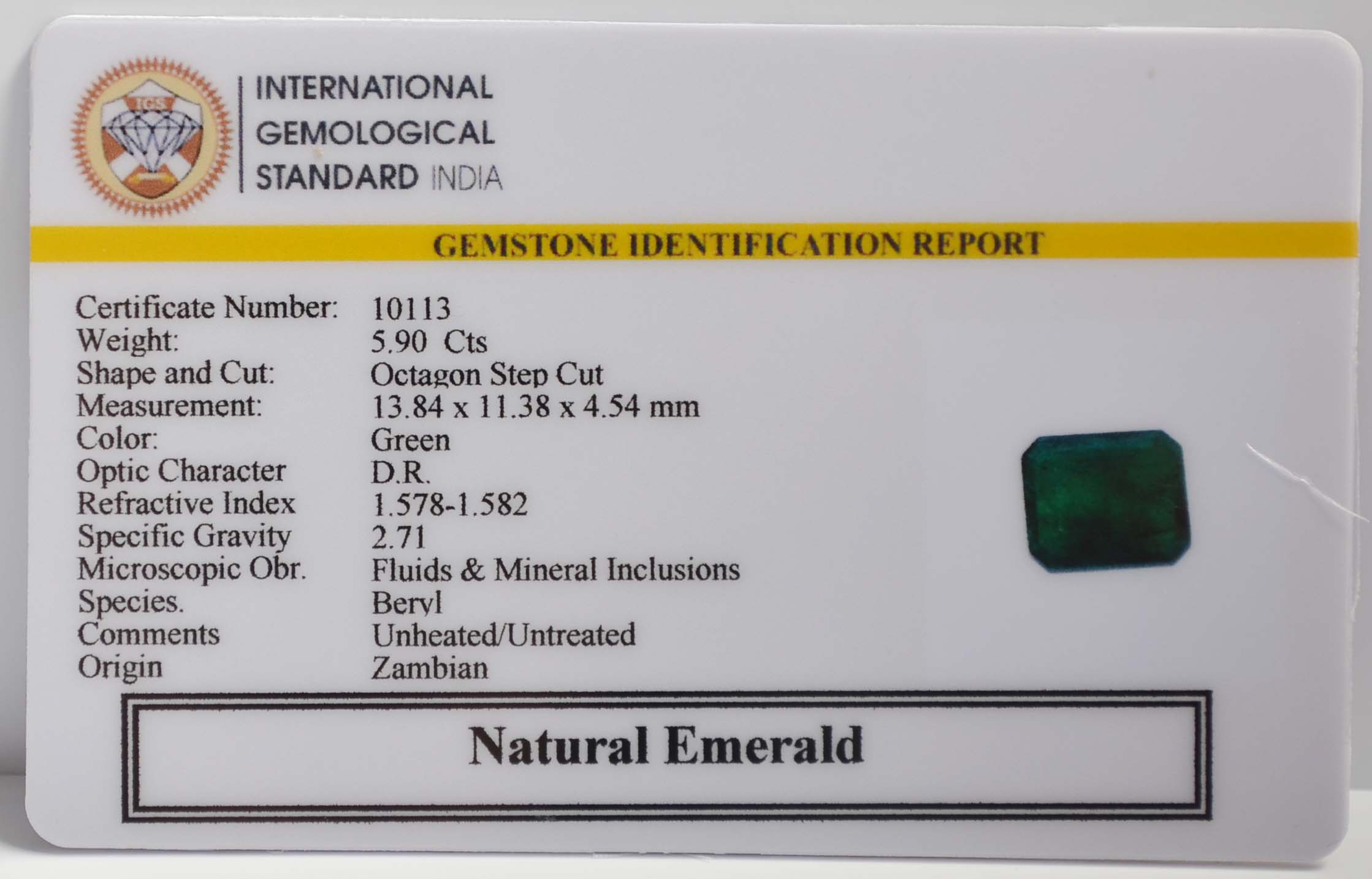 EMRG21446 2 EMERALD 5.9 Ct.