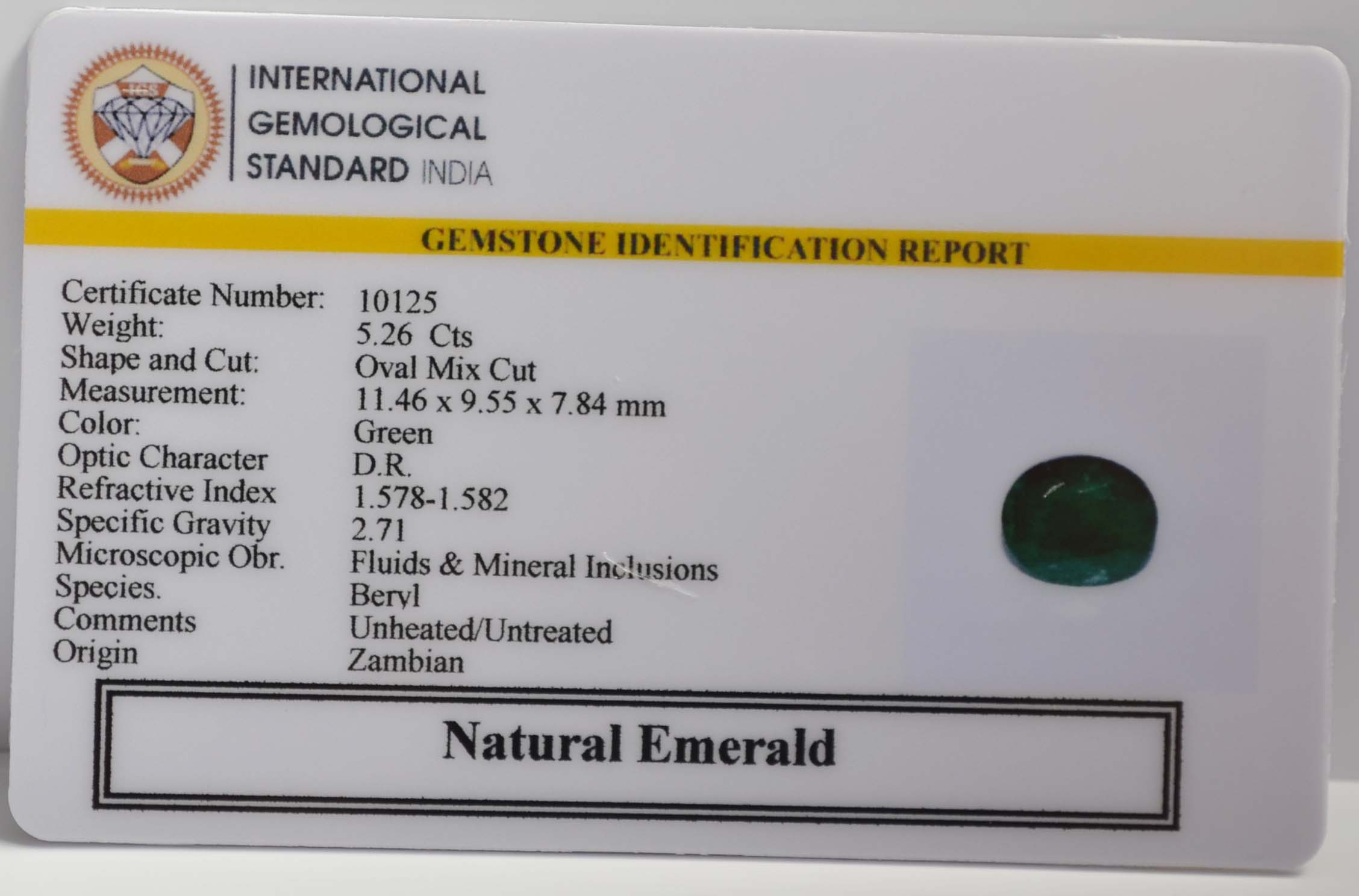 EMRG21451 2 EMERALD 5.26 Ct.