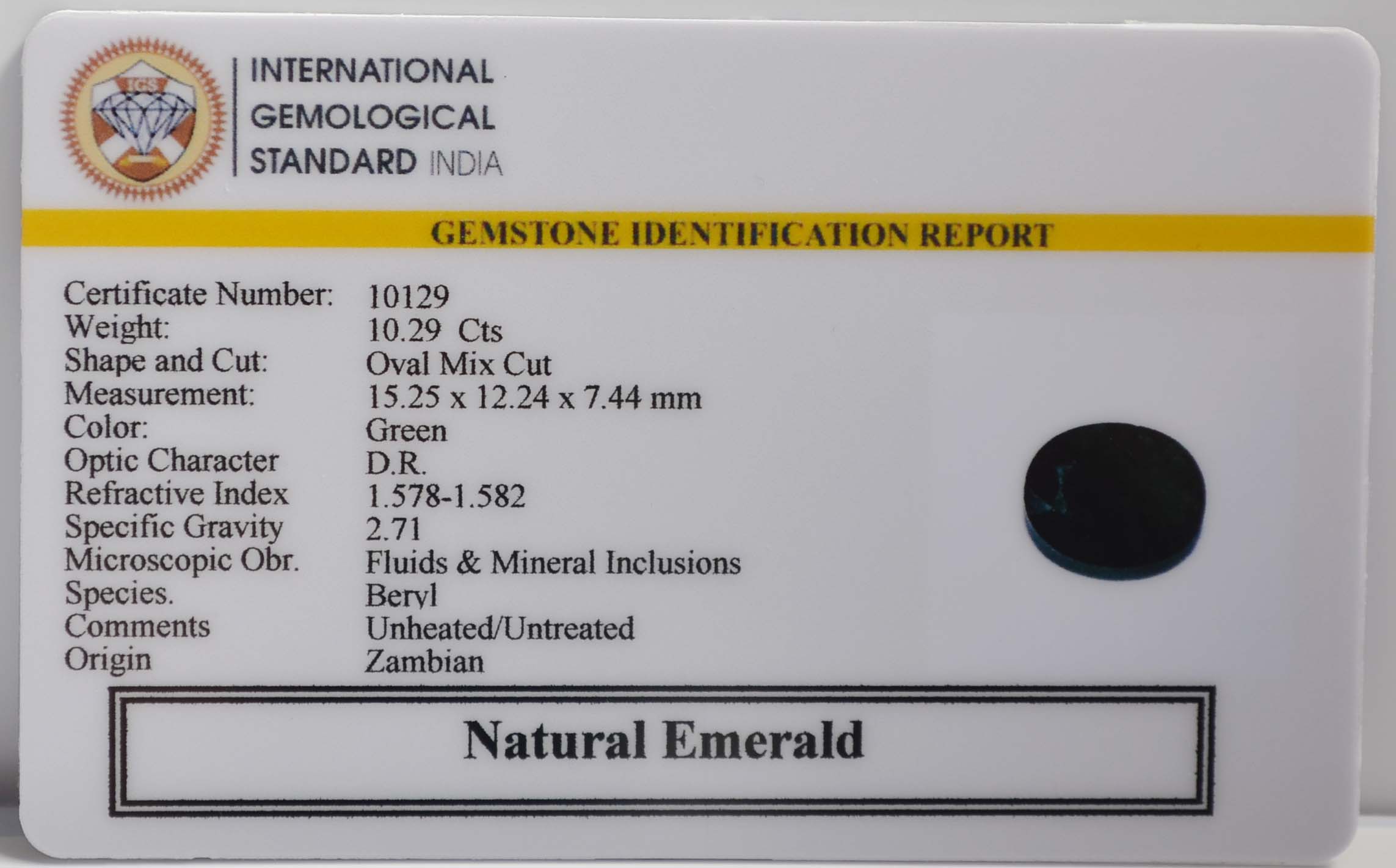 EMERALD 10.29 Ct. 3 EMRG21452 2 EMERALD 10.29 Ct.