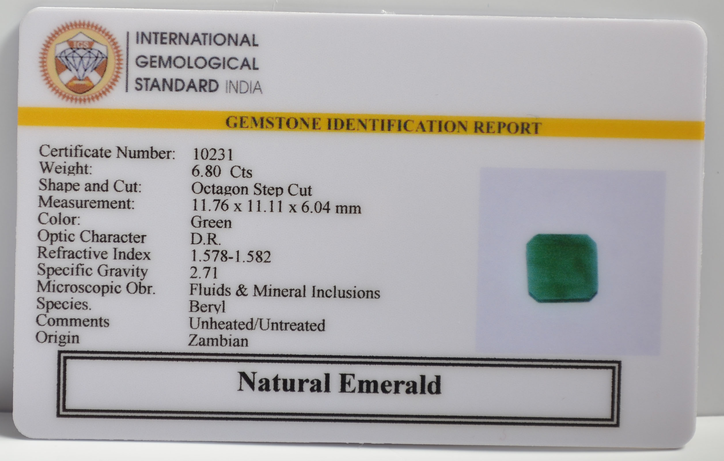 EMRG21459 2 EMERALD 6.8 Ct.