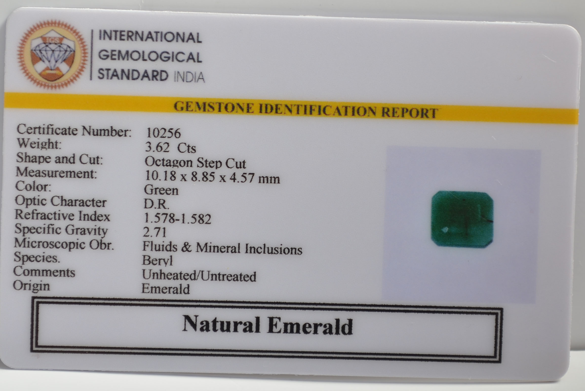 EMRG21464 2 EMERALD 3.62 Ct.