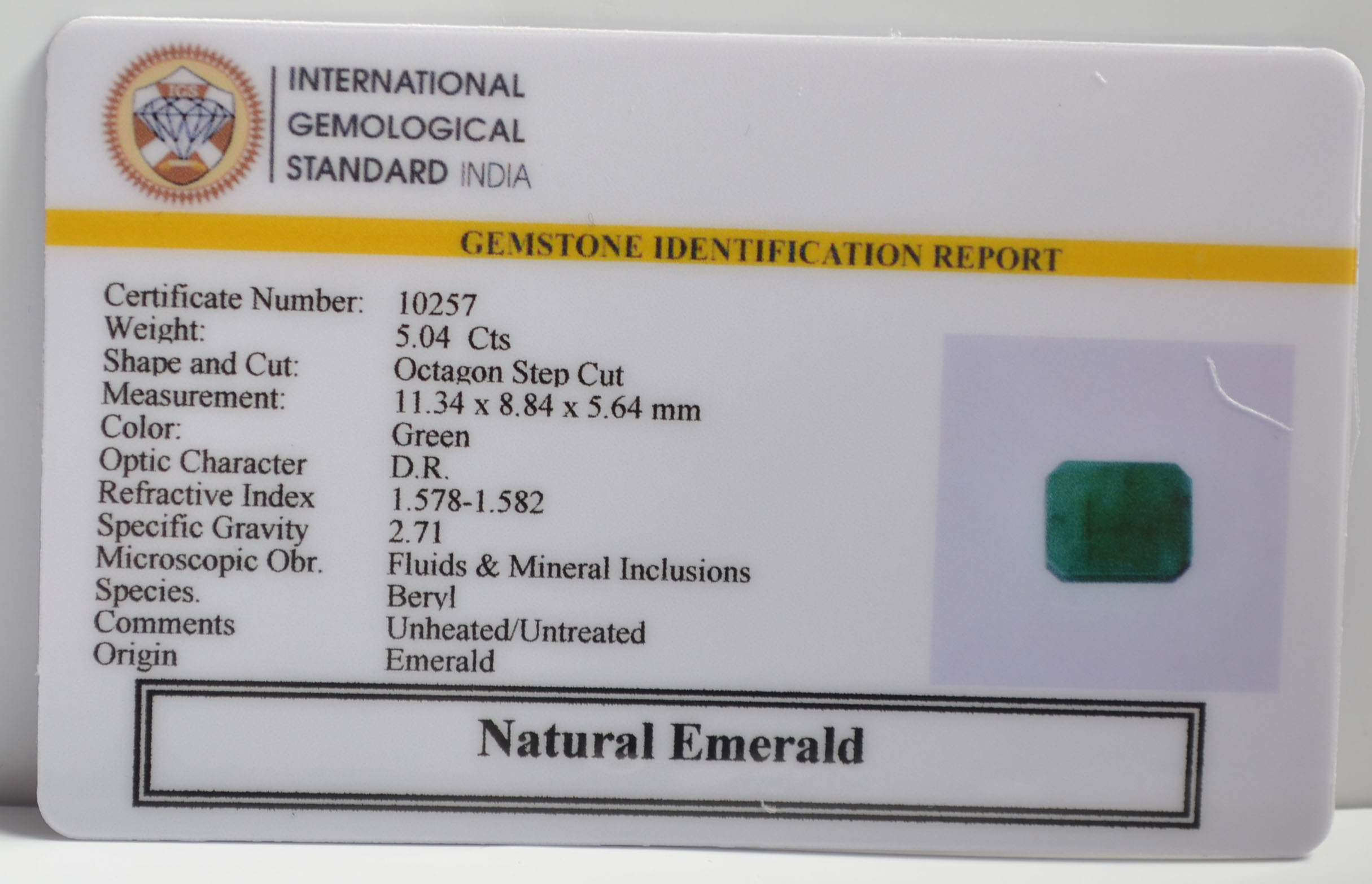 EMRG21465 2 EMERALD 5.04 Ct.