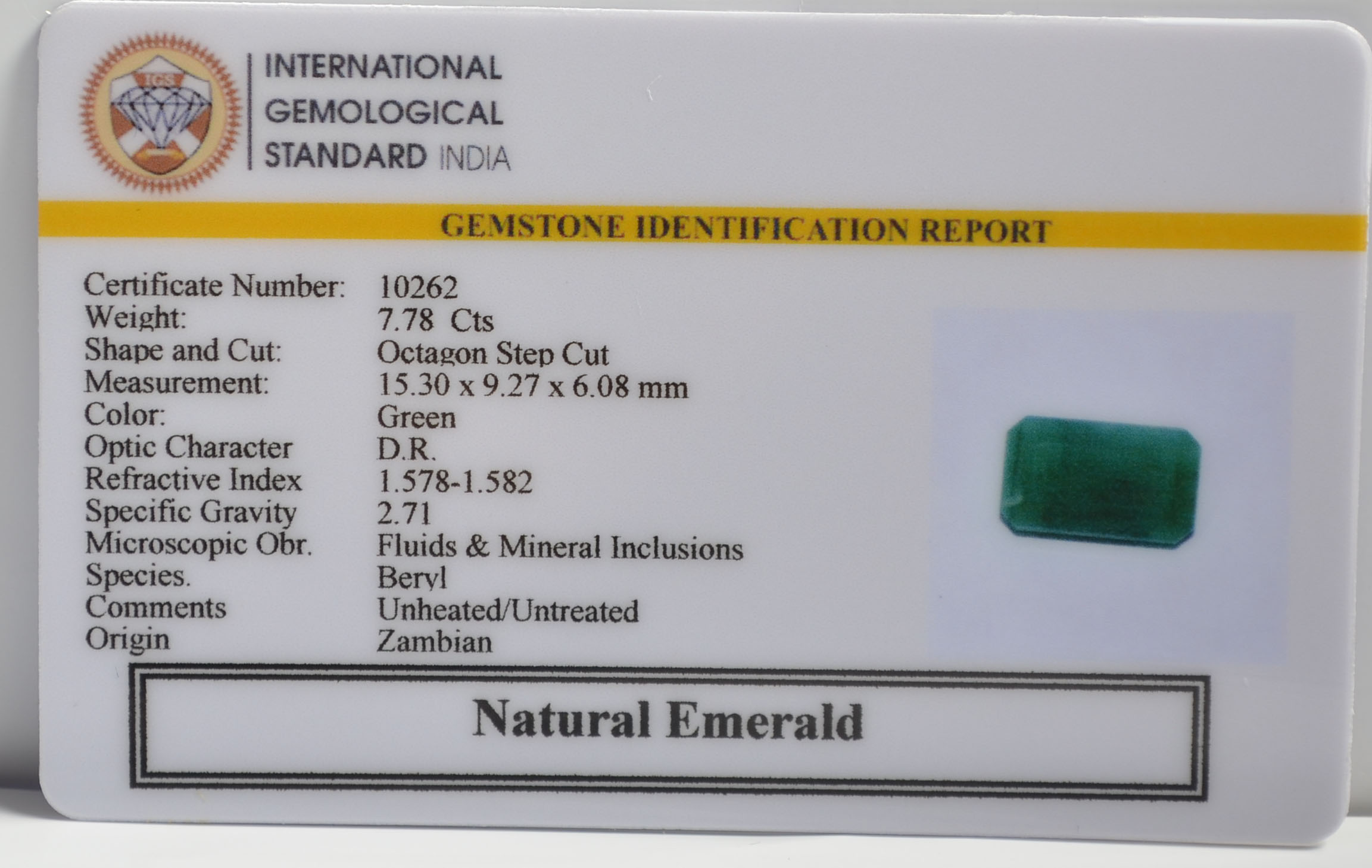 EMRG21467 2 EMERALD 7.78 Ct.