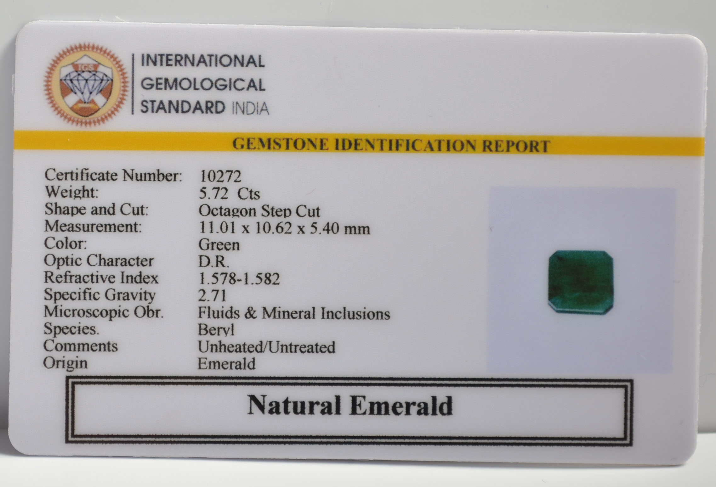 EMRG21469 2 EMERALD 5.72 Ct.