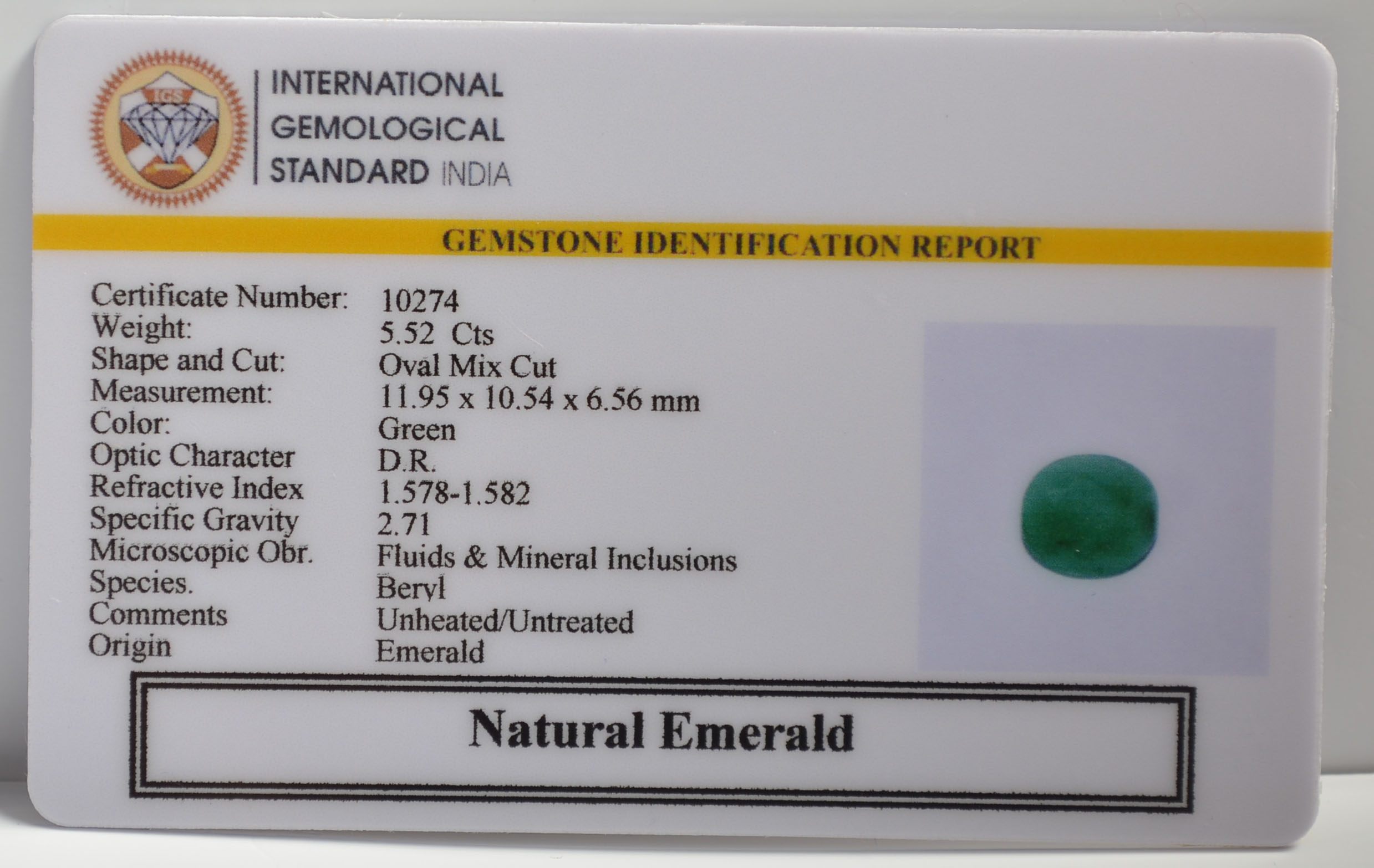 EMRG21471 2 EMERALD 5.52 Ct.