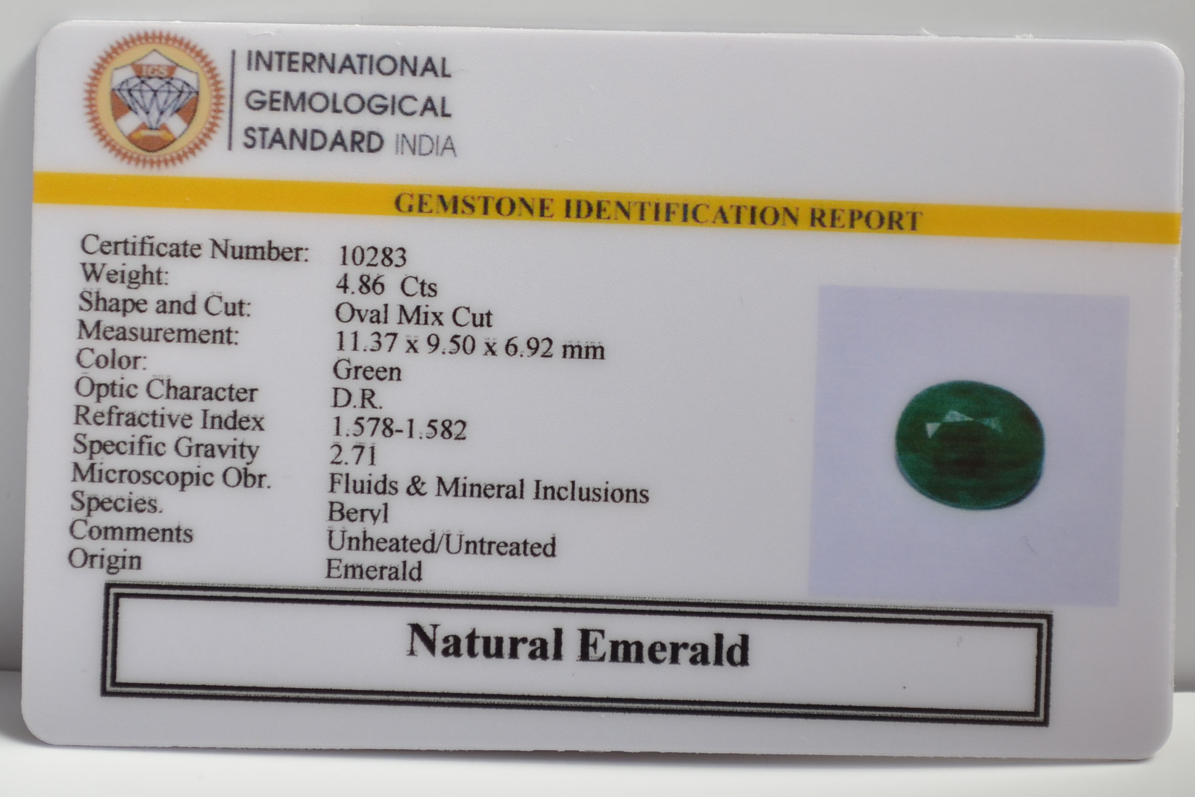 EMRG21474 2 EMERALD 4.86 Ct.