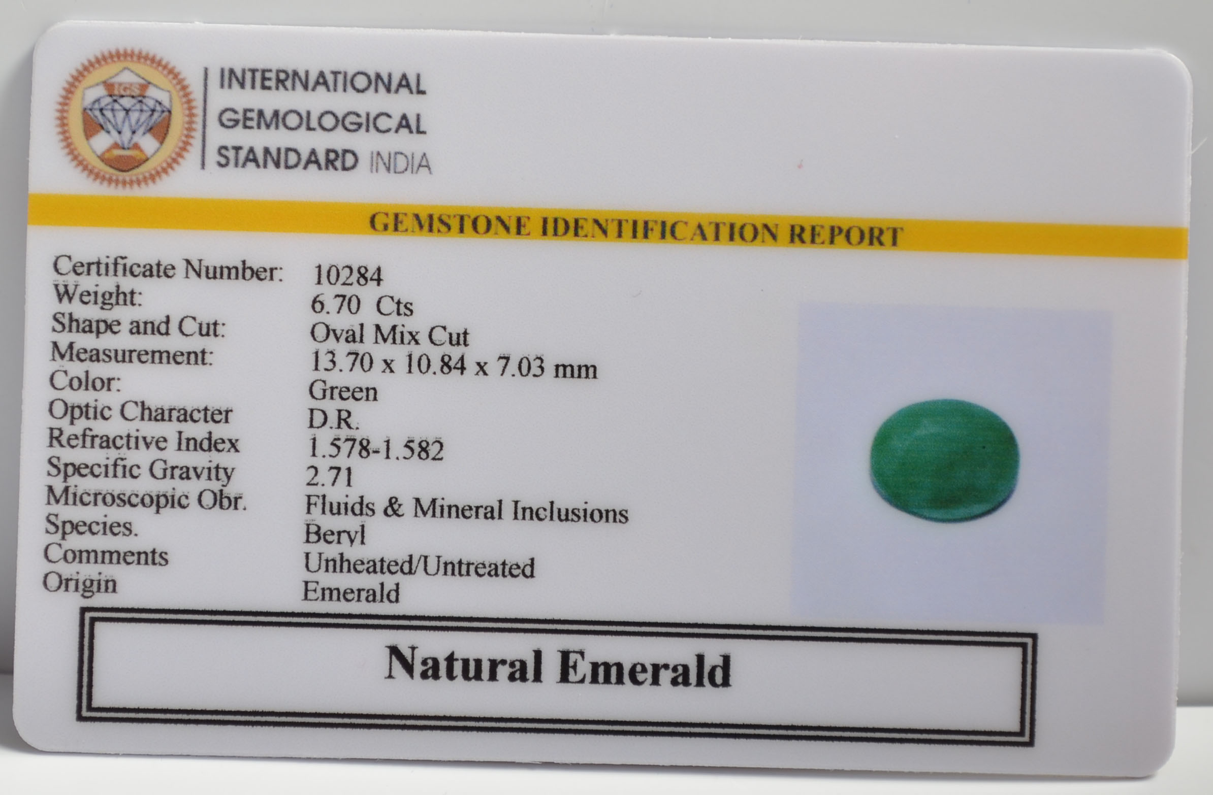 EMRG21475 2 EMERALD 6.7 Ct.
