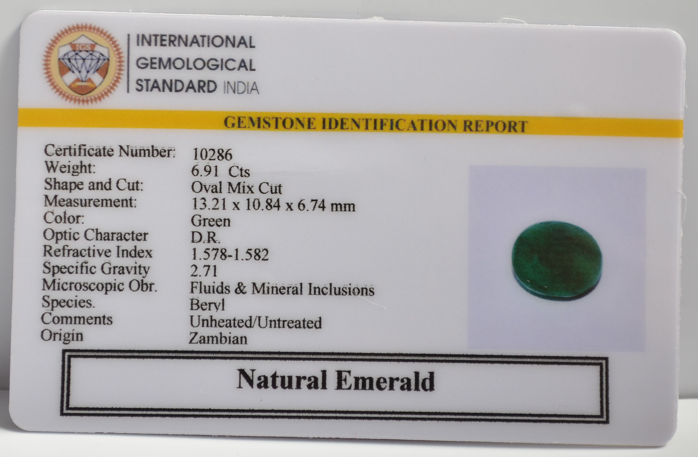 EMRG21476 2 EMERALD 6.91 Ct.