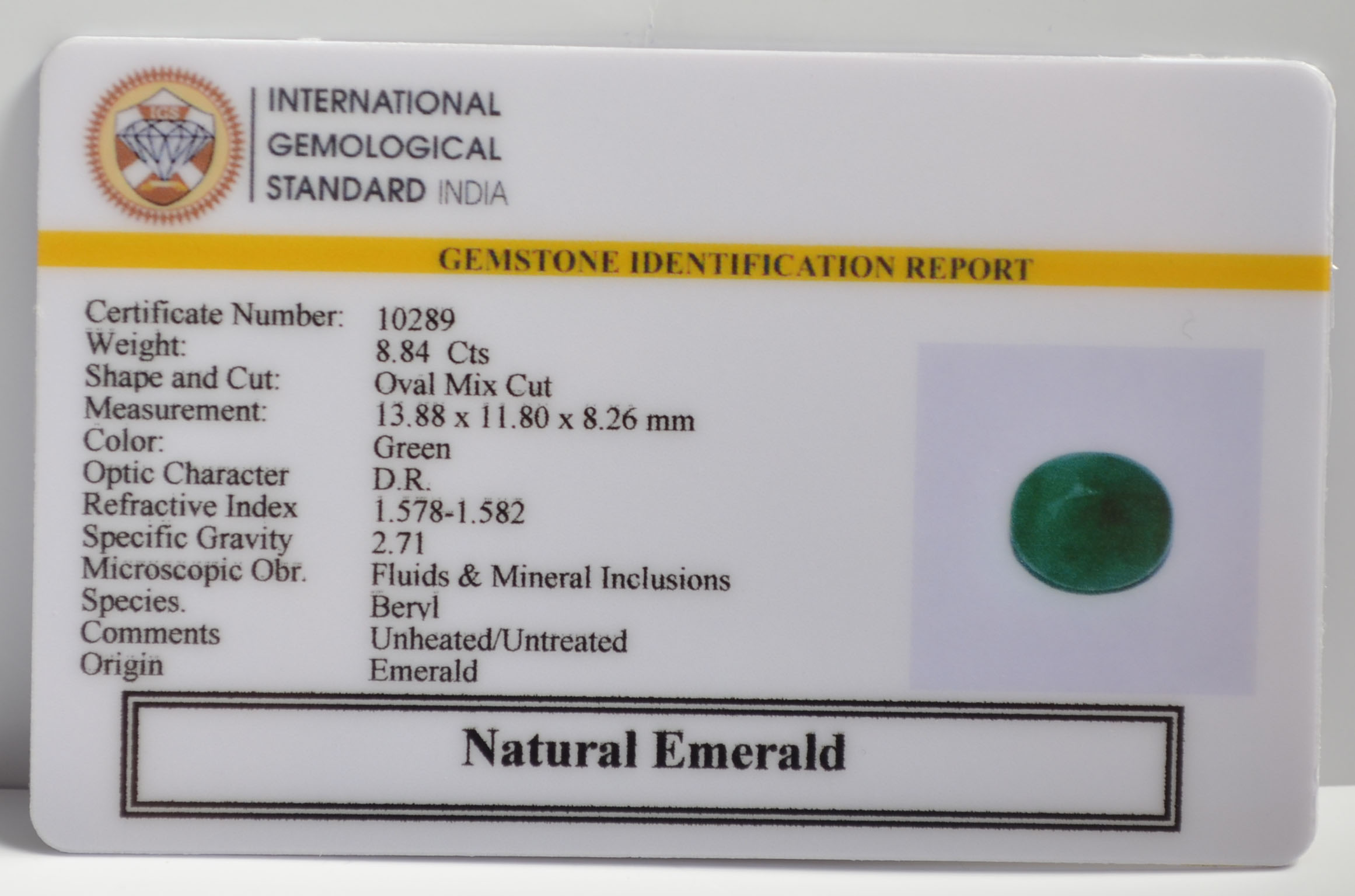 EMRG21477 2 EMERALD 8.84 Ct.