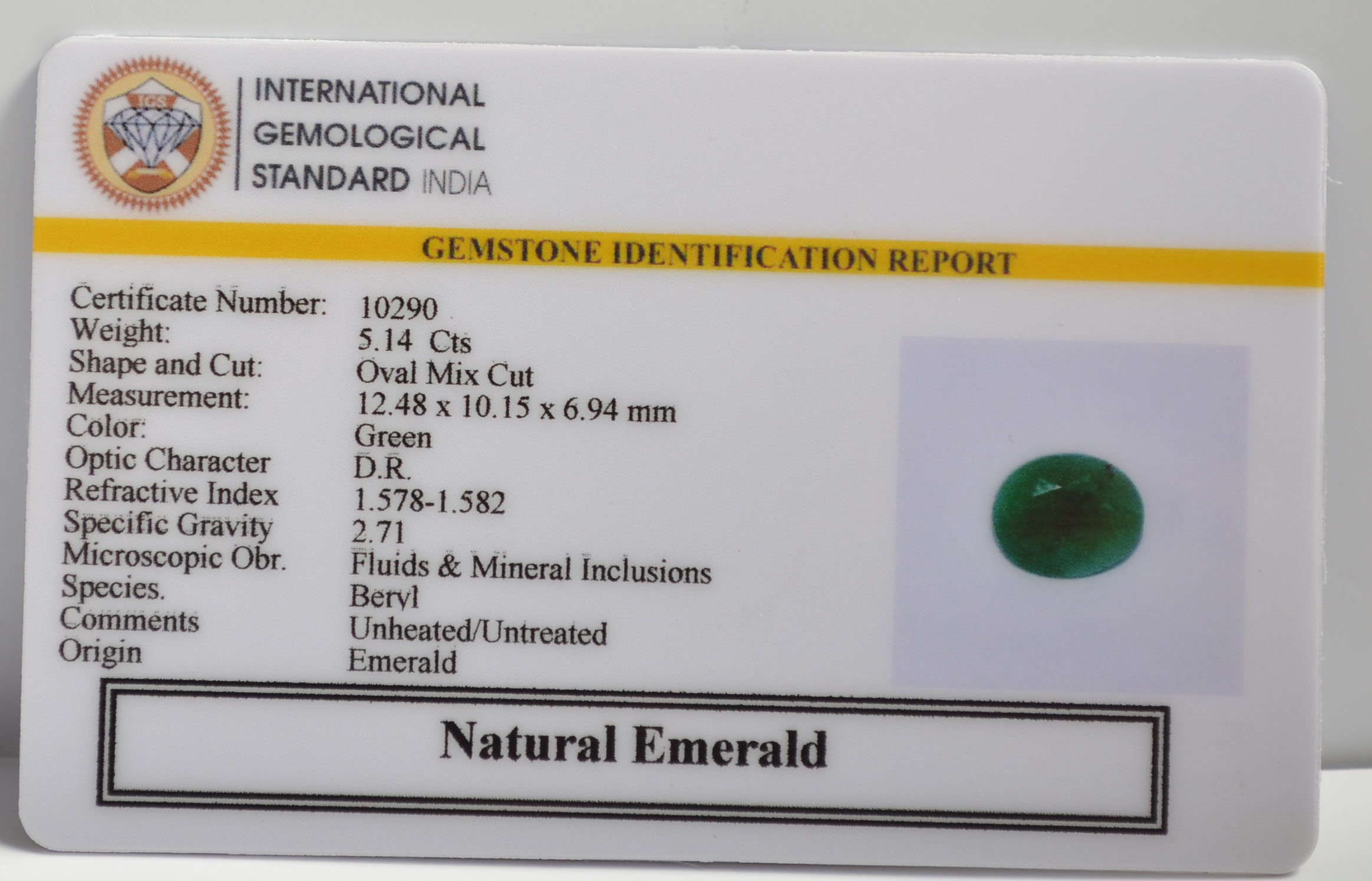 EMRG21478 2 EMERALD 5.14 Ct.