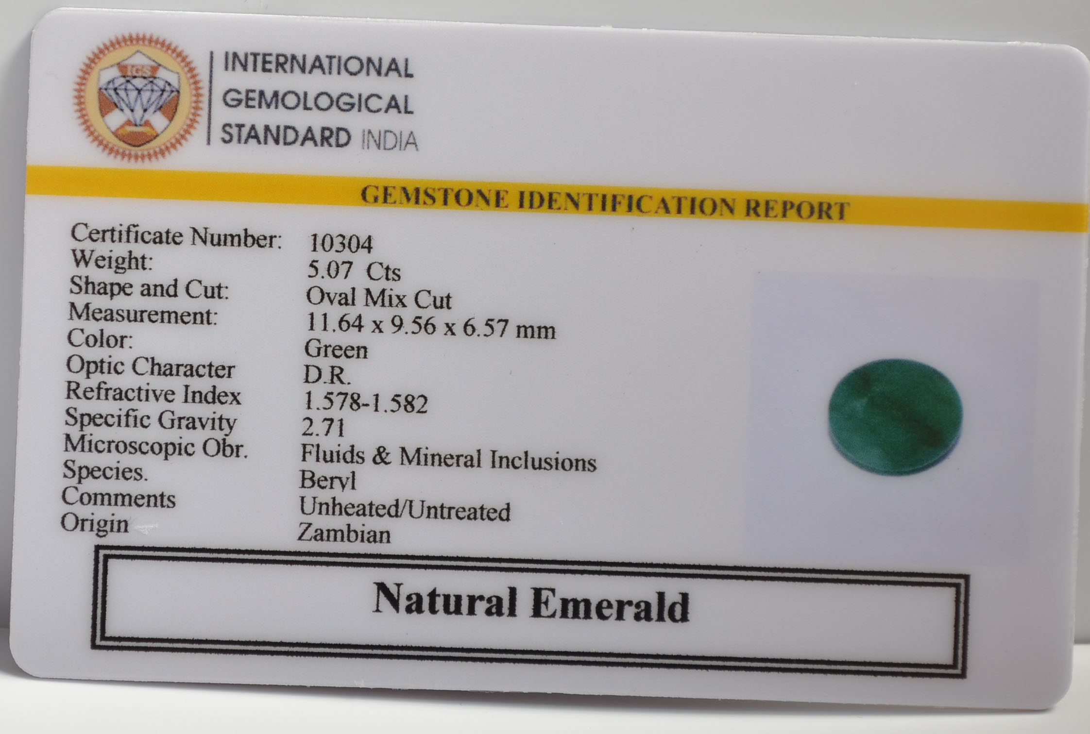 EMRG21480 2 EMERALD 5.07 Ct.