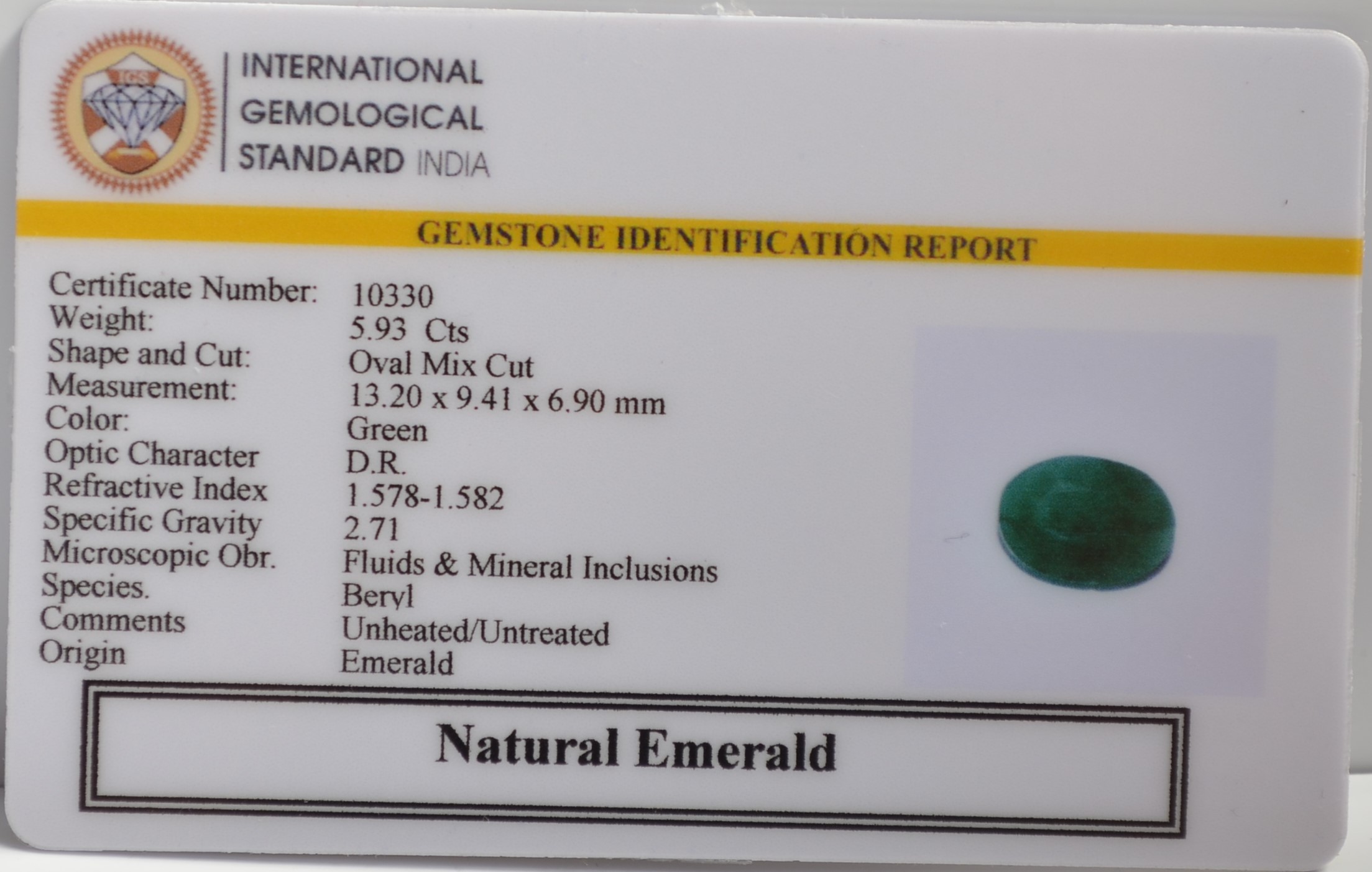 EMRG21484 2 EMERALD 5.93 Ct.