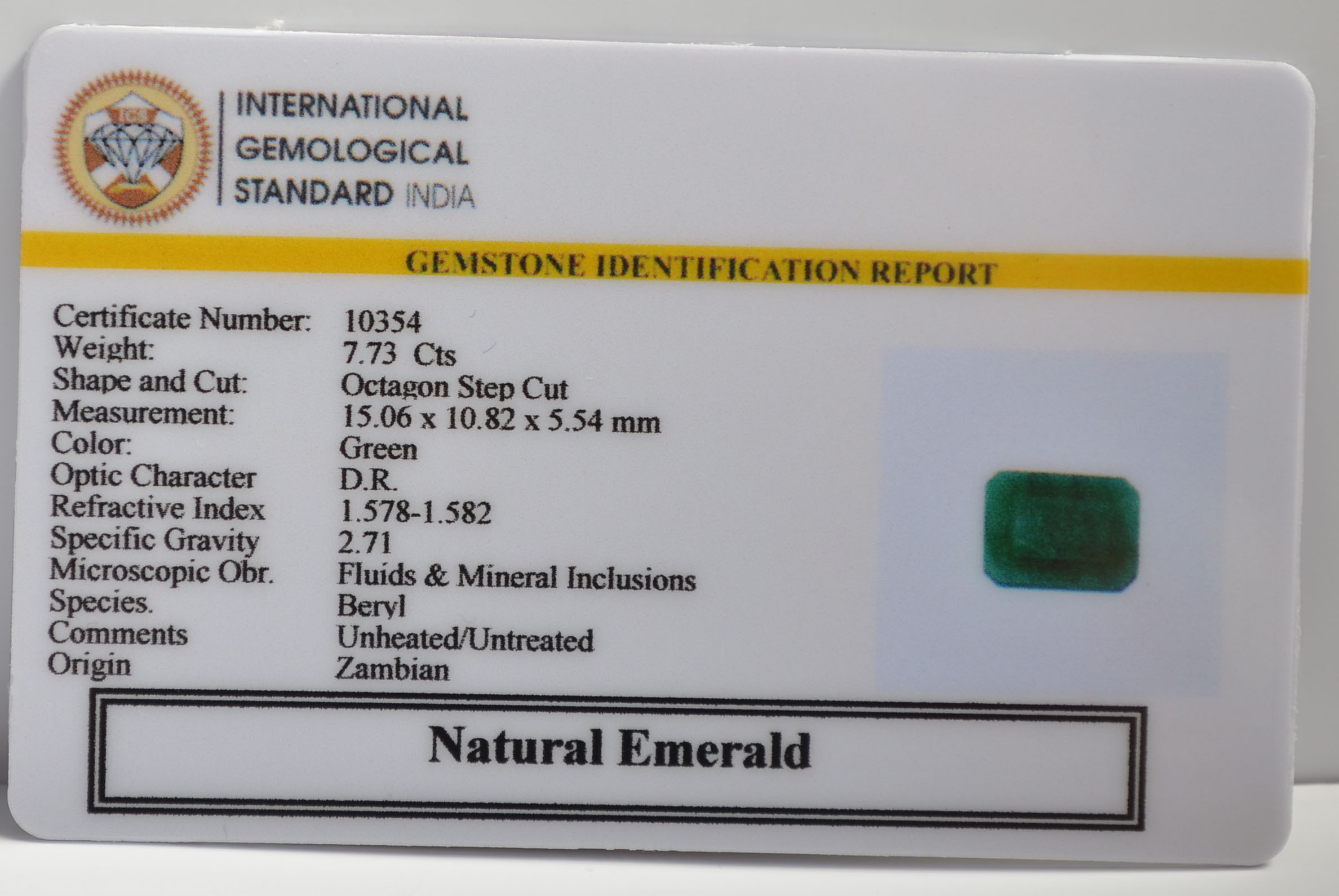 EMRG21487 2 EMERALD 7.73 Ct.