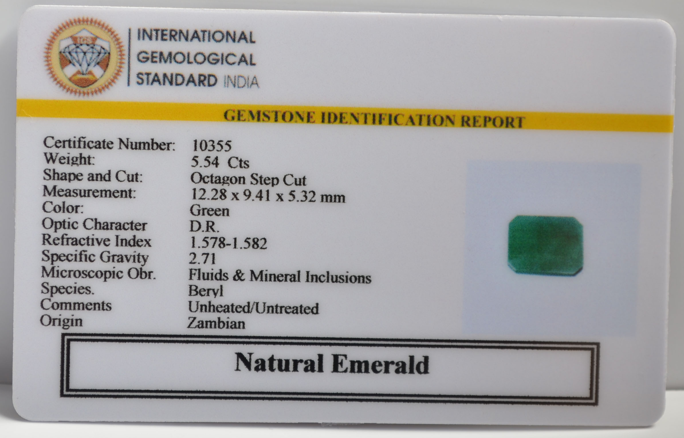 EMRG21488 2 EMERALD 5.54 Ct.