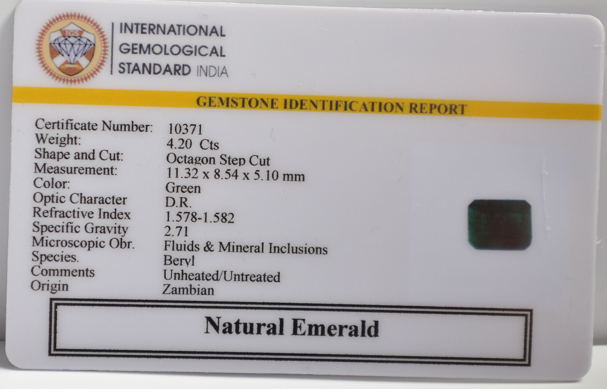 EMRG21489 2 EMERALD 4.2 Ct.