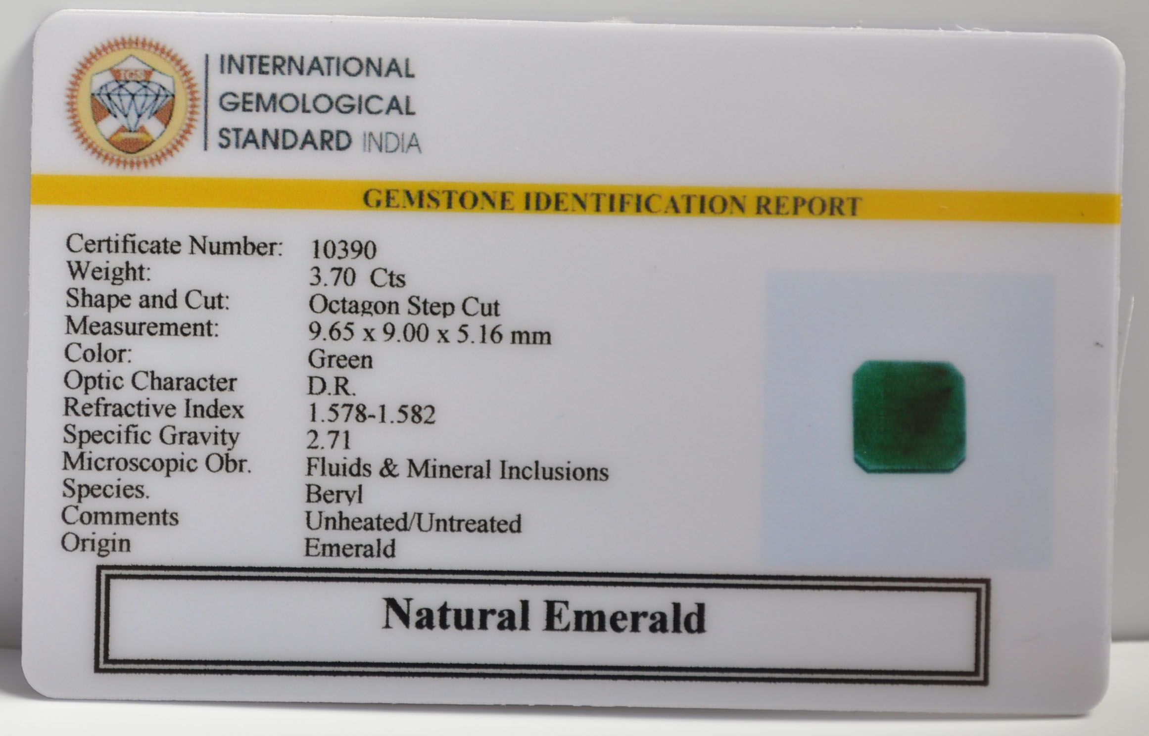 EMRG21495 2 EMERALD 3.7 Ct.