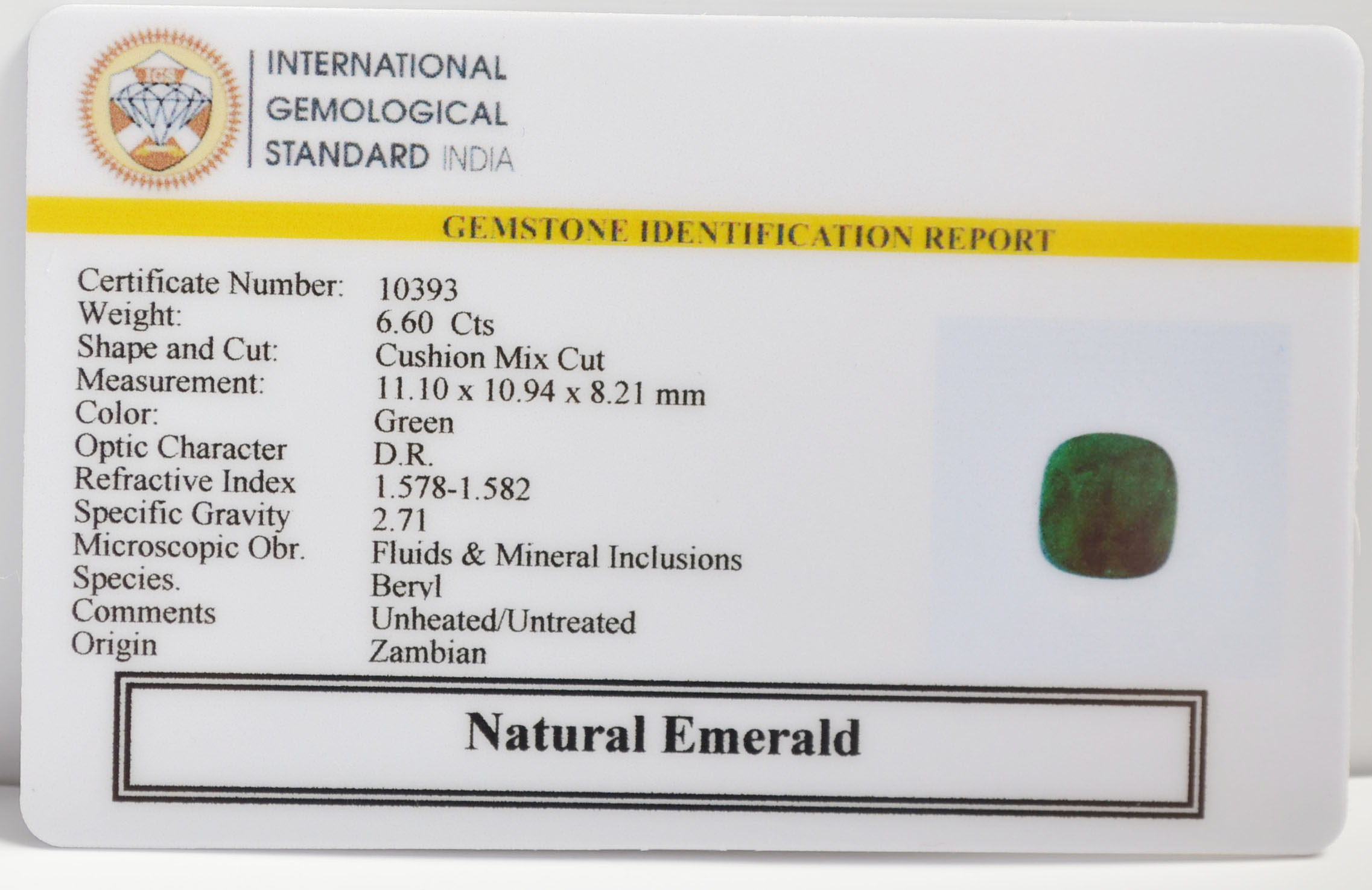 EMRG21496 2 EMERALD 6.6 Ct.
