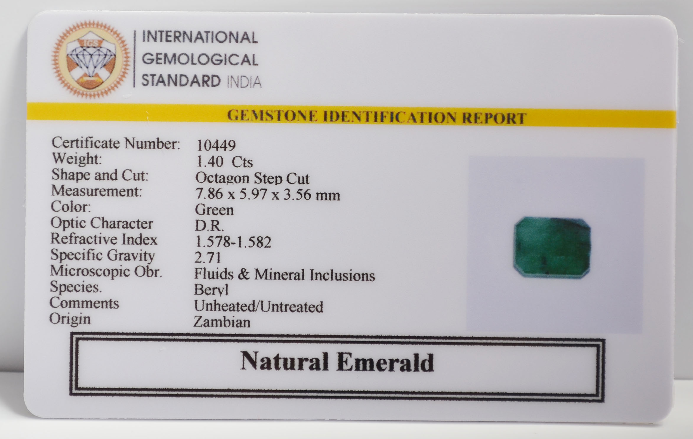 EMRG21497 2 EMERALD 1.4 Ct.
