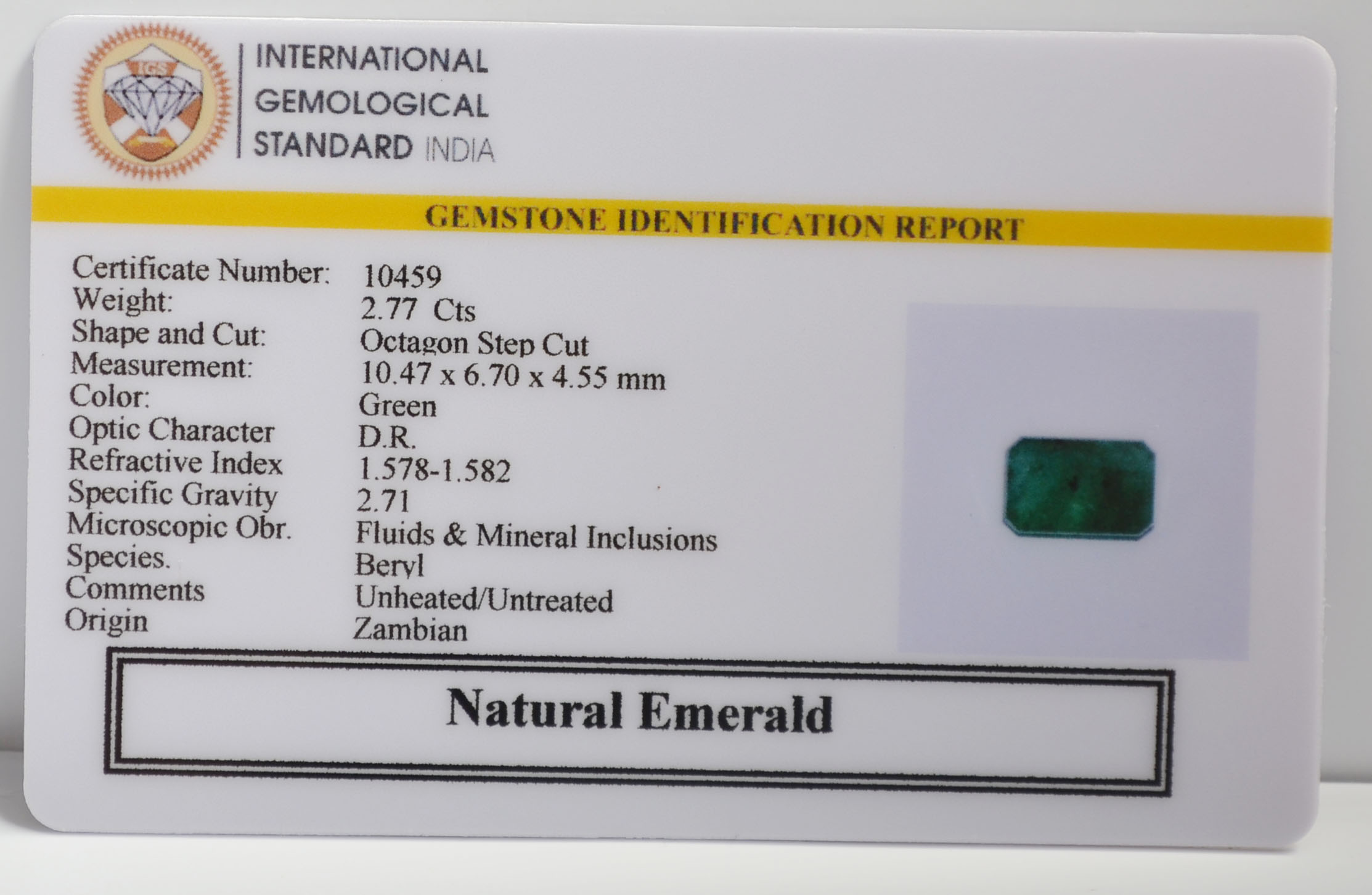 EMRG21499 2 EMERALD 2.77 Ct.