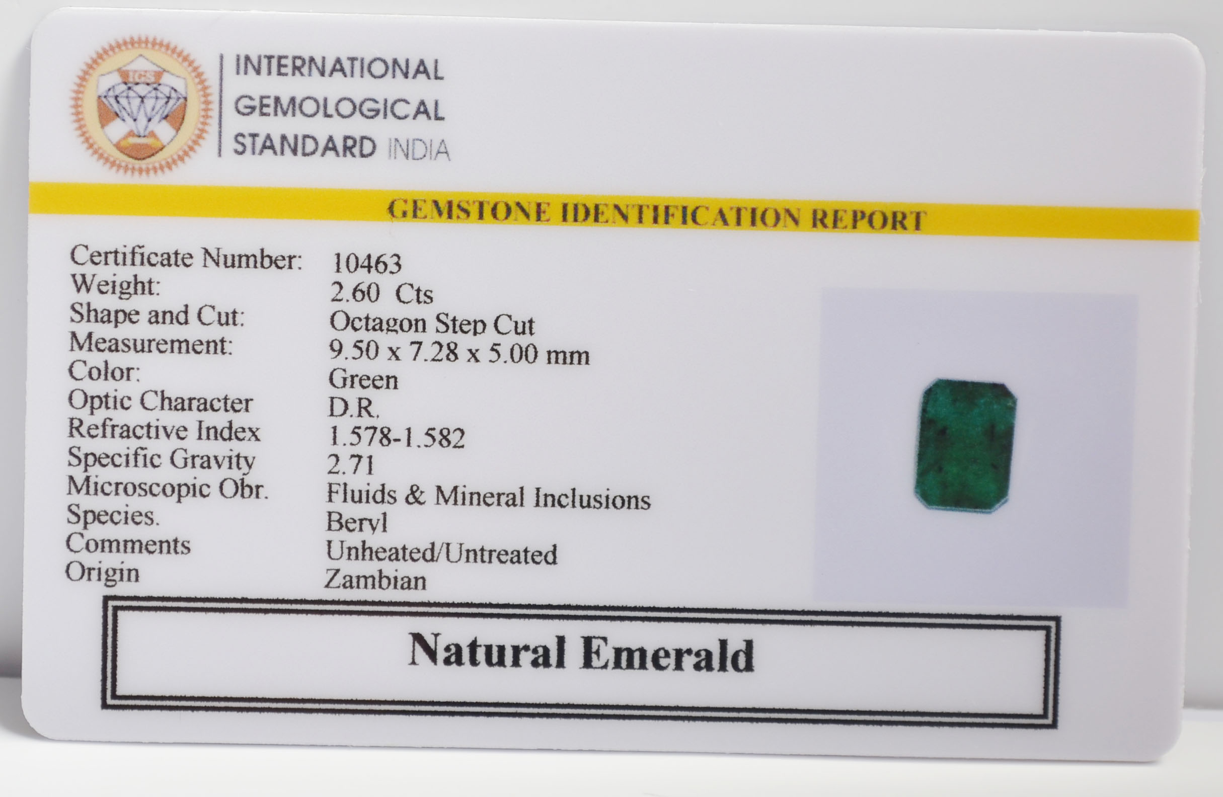 EMRG21500 2 EMERALD 2.6 Ct.