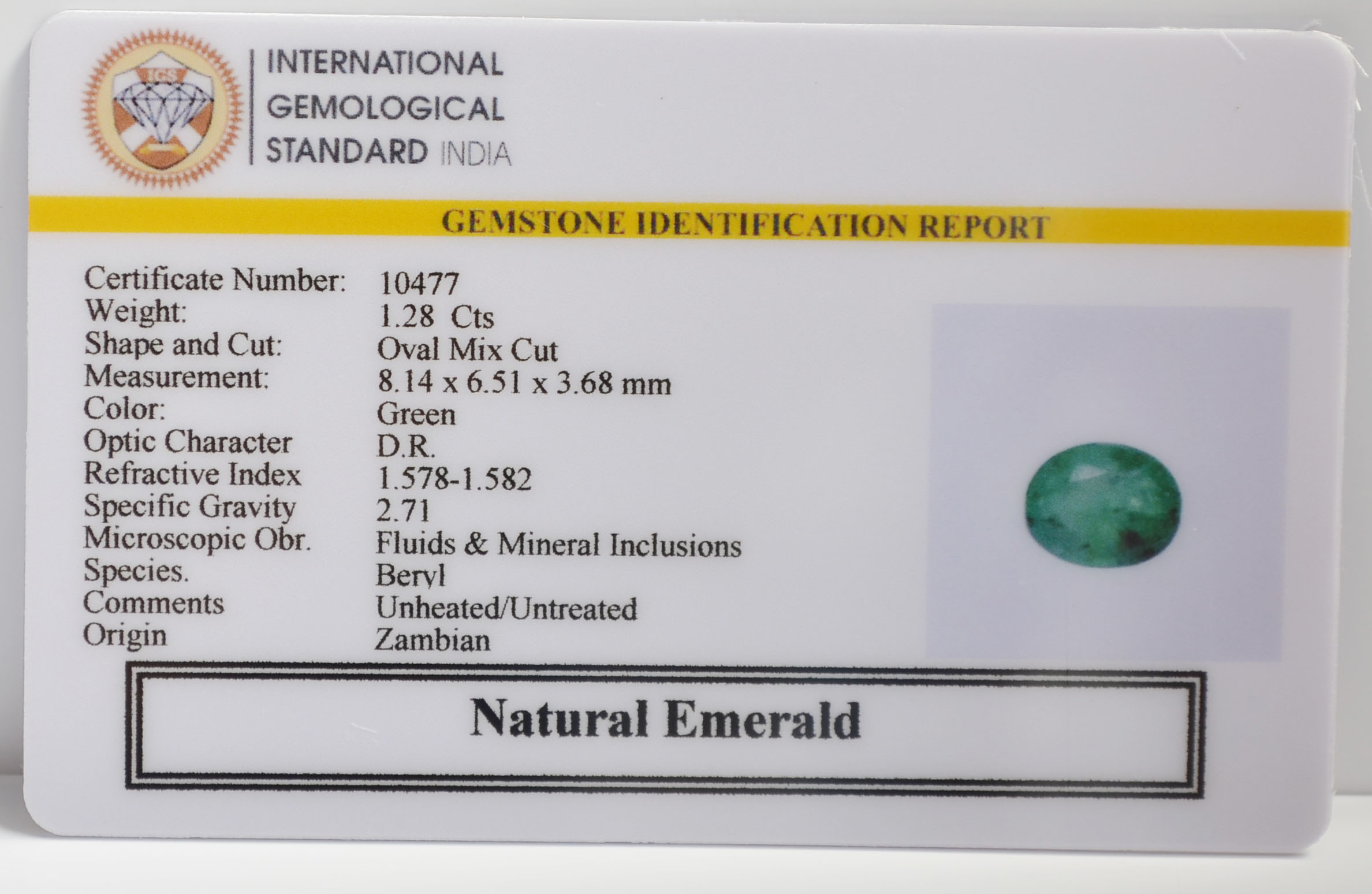 EMRG21504 2 EMERALD 1.28 Ct.