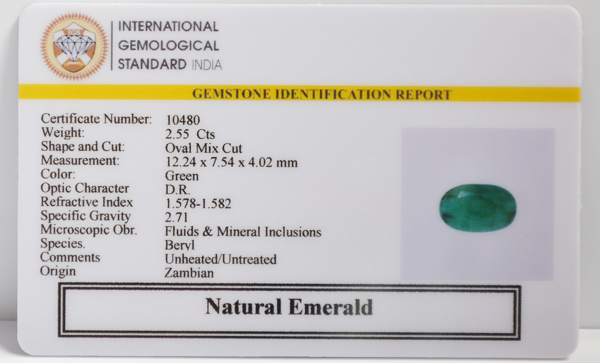EMRG21506 2 EMERALD 2.55 Ct.