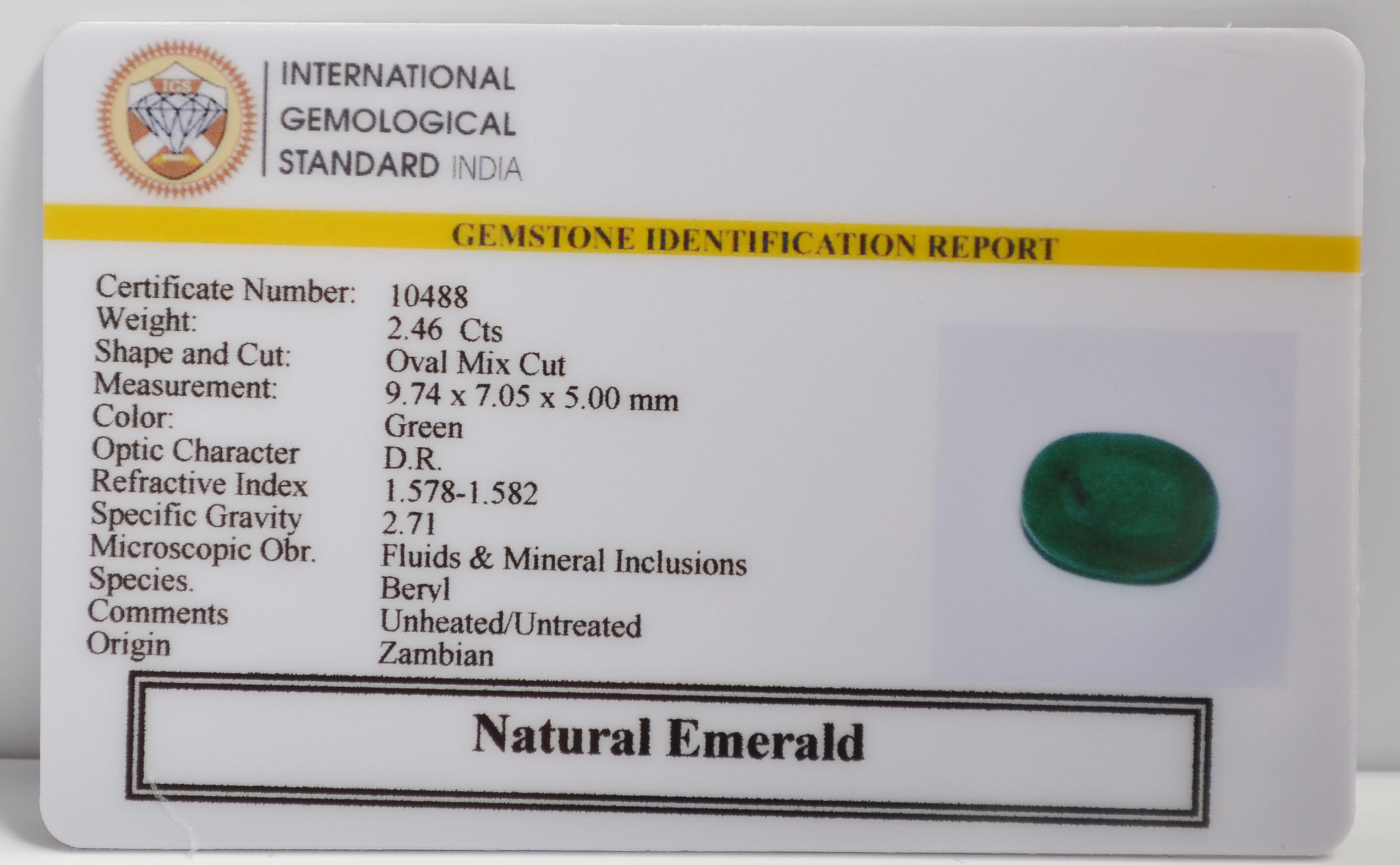 EMRG21508 2 EMERALD 2.46 Ct.