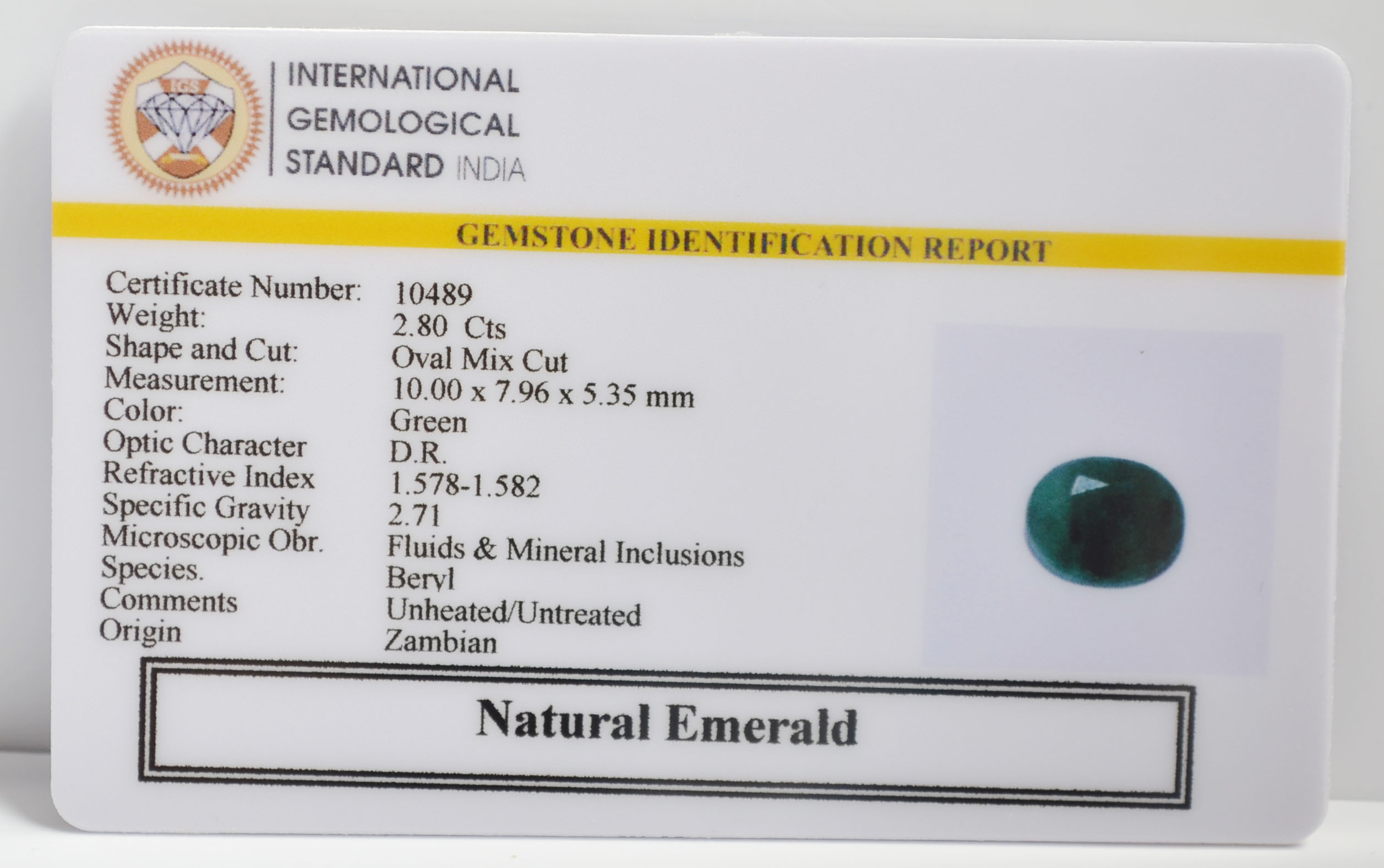 EMRG21509 2 EMERALD 2.8 Ct.