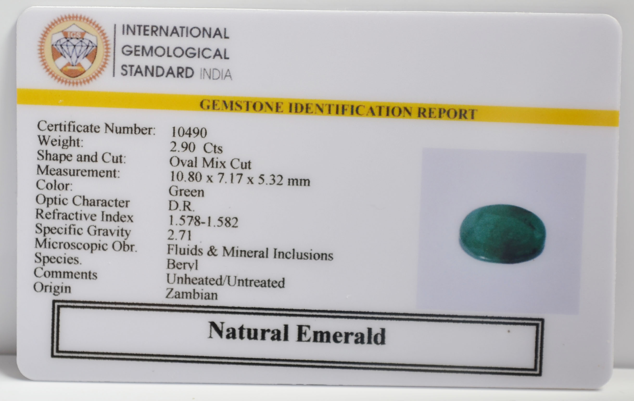 EMRG21510 2 EMERALD 2.9 Ct.