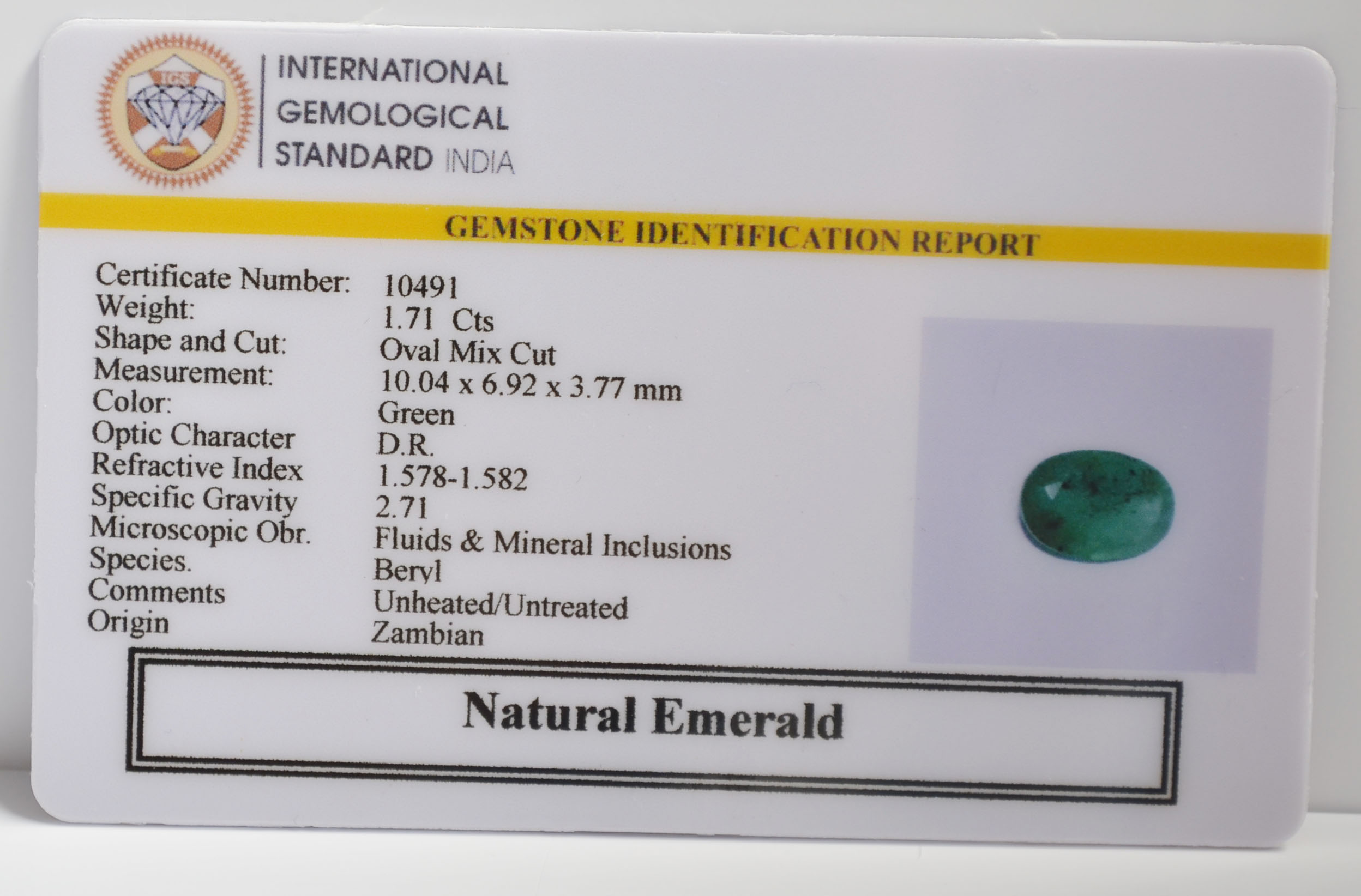EMRG21511 2 EMERALD 1.71 Ct.