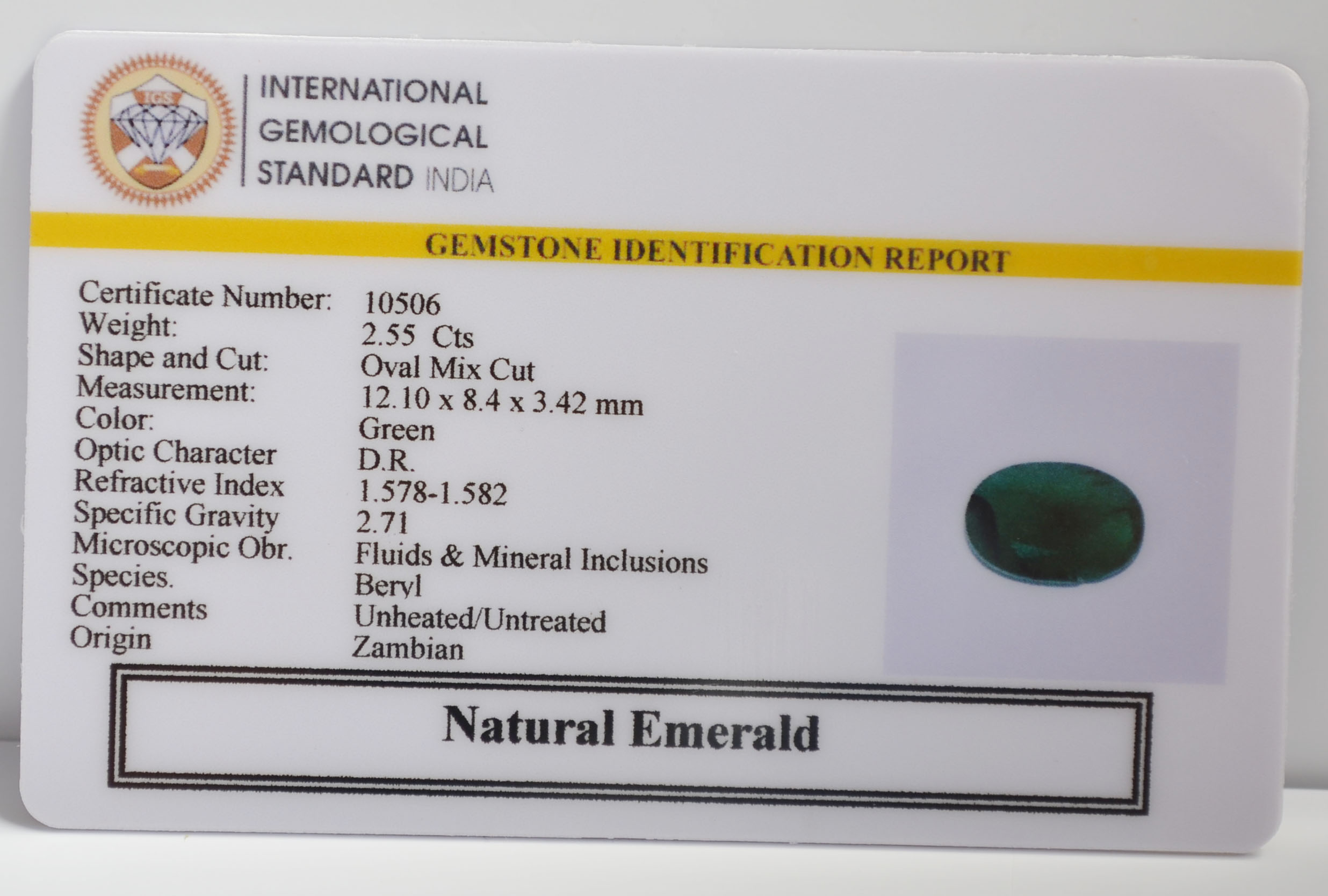 EMRG21512 2 EMERALD 2.55 Ct.