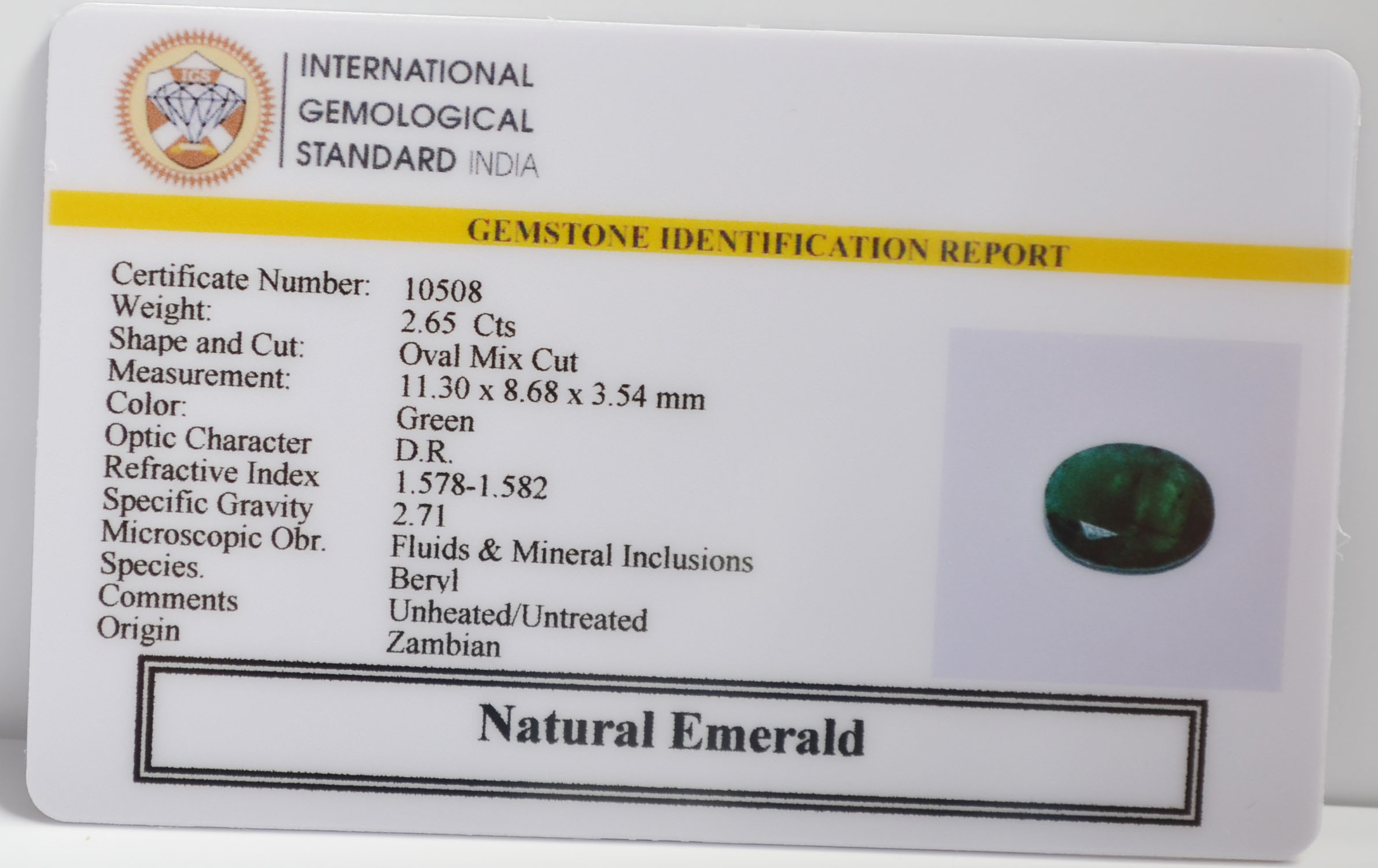EMRG21513 2 EMERALD 2.65 Ct.