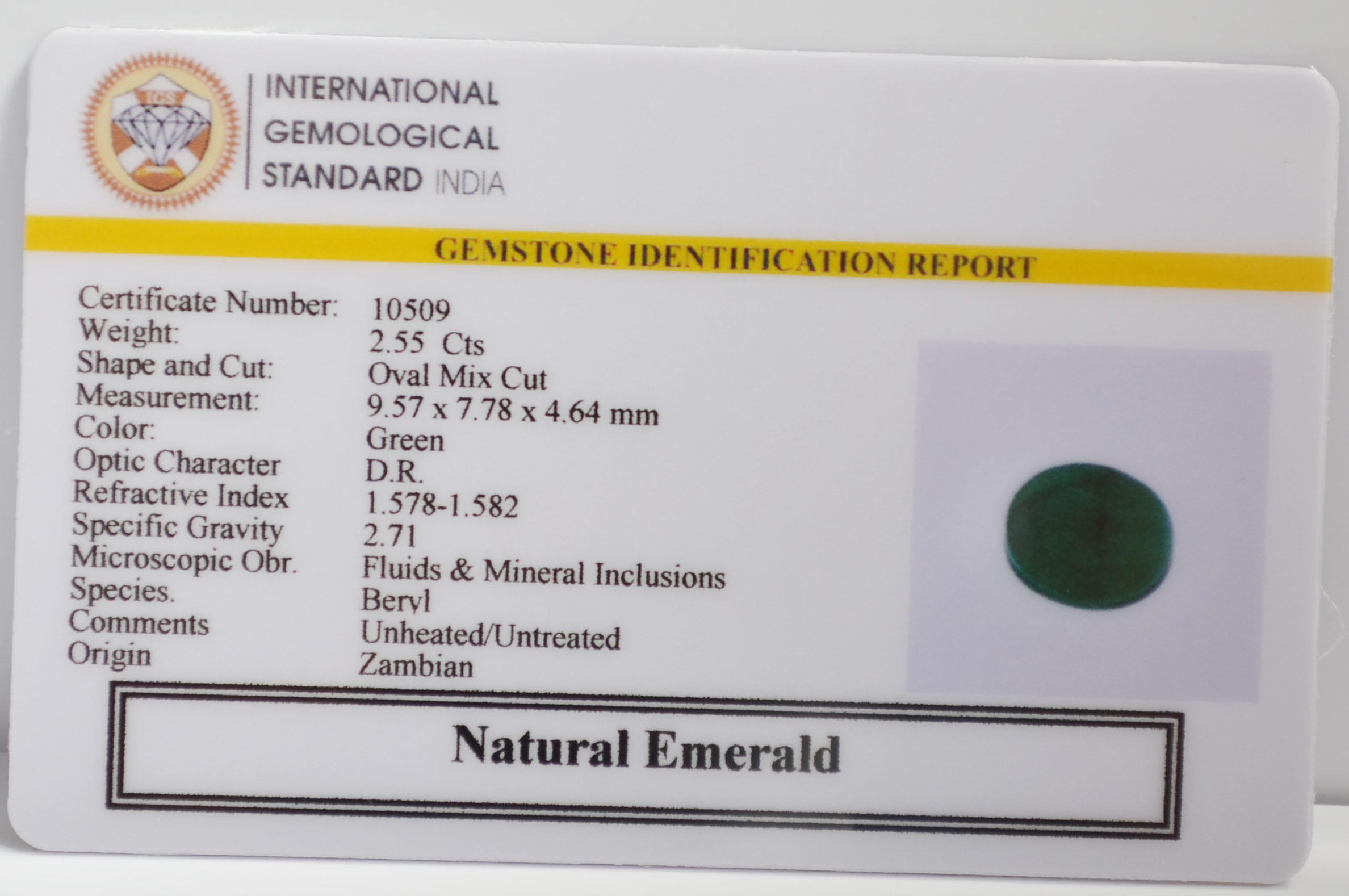 EMRG21514 2 EMERALD 2.55 Ct.