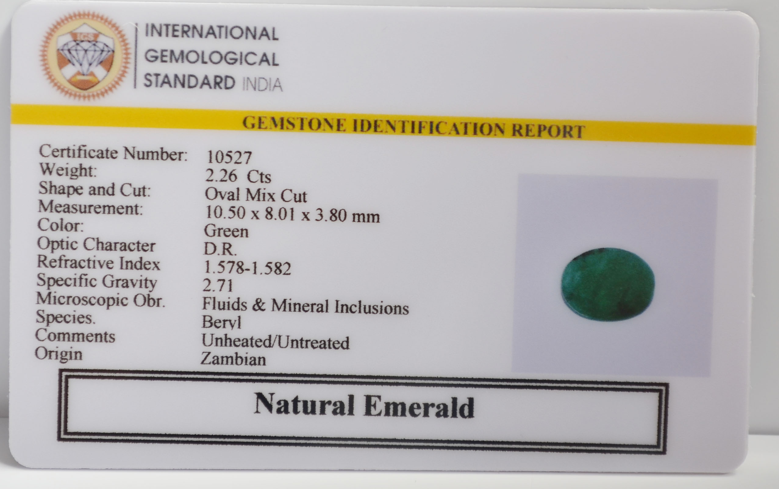 EMRG21519 2 EMERALD 2.26 Ct.