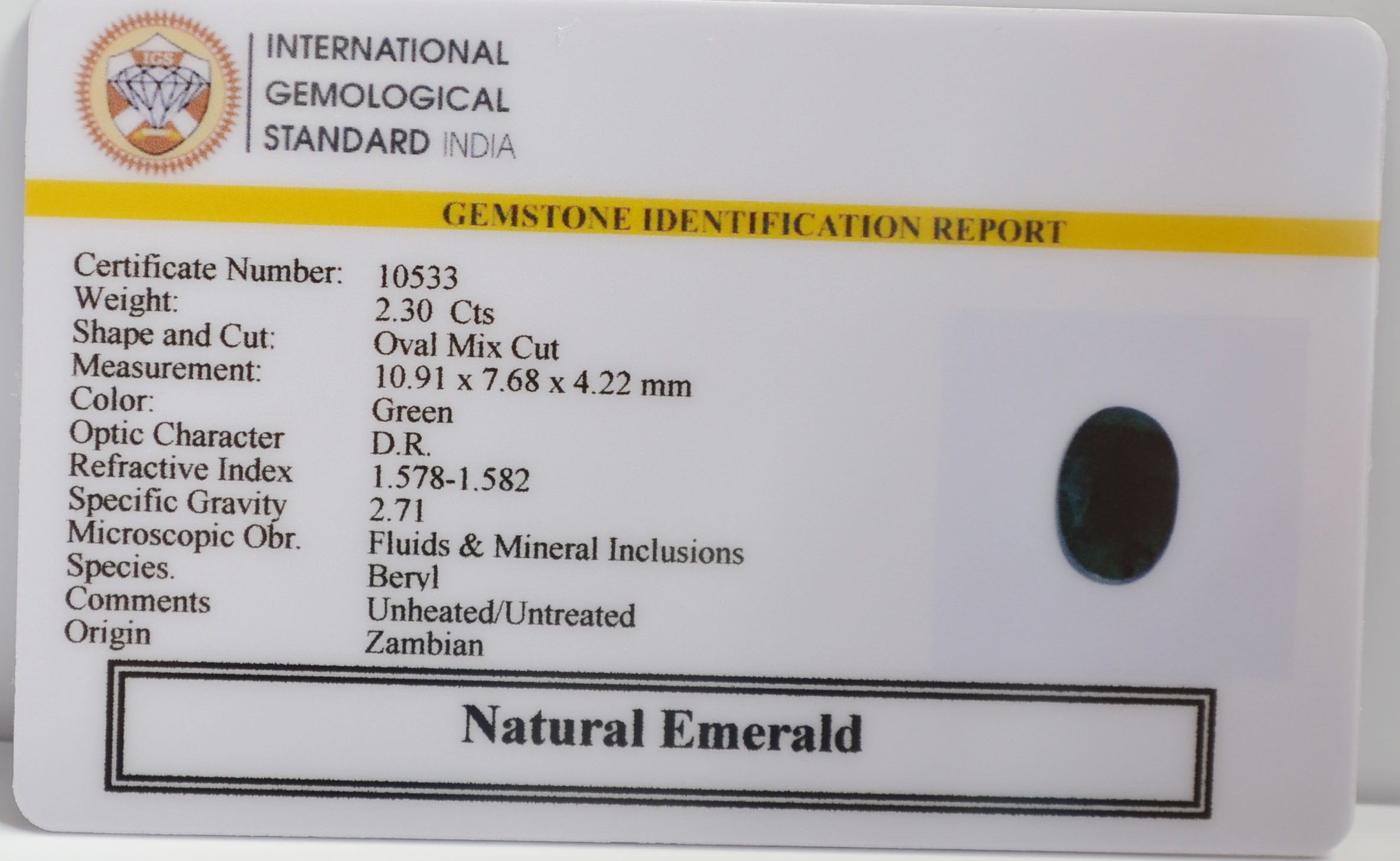 EMRG21522 2 EMERALD 2.3 Ct.