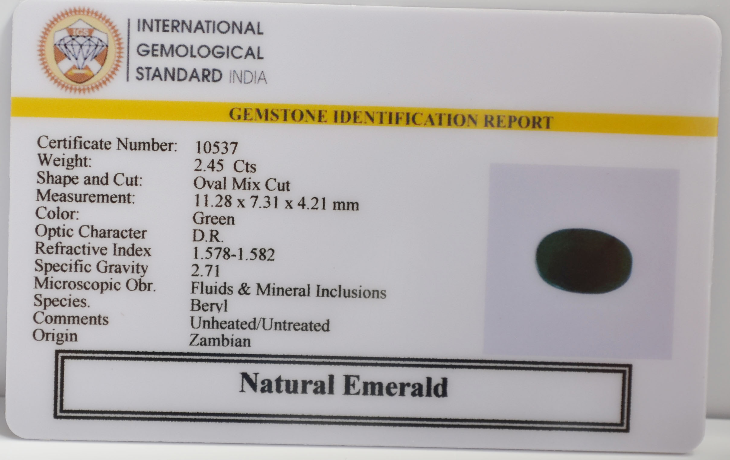 EMRG21525 2 EMERALD 2.45 Ct.