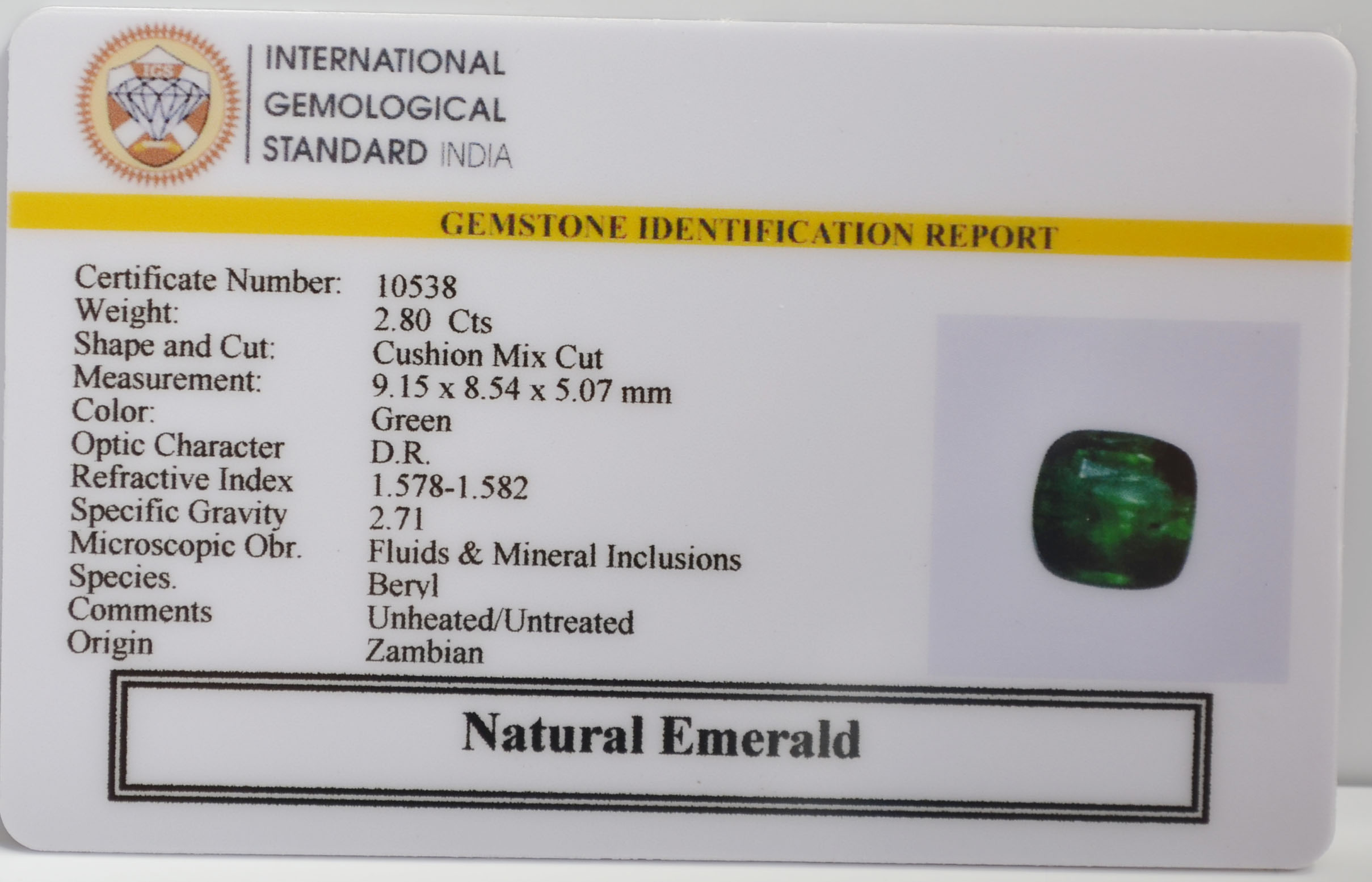 EMRG21526 2 EMERALD 2.8 Ct.
