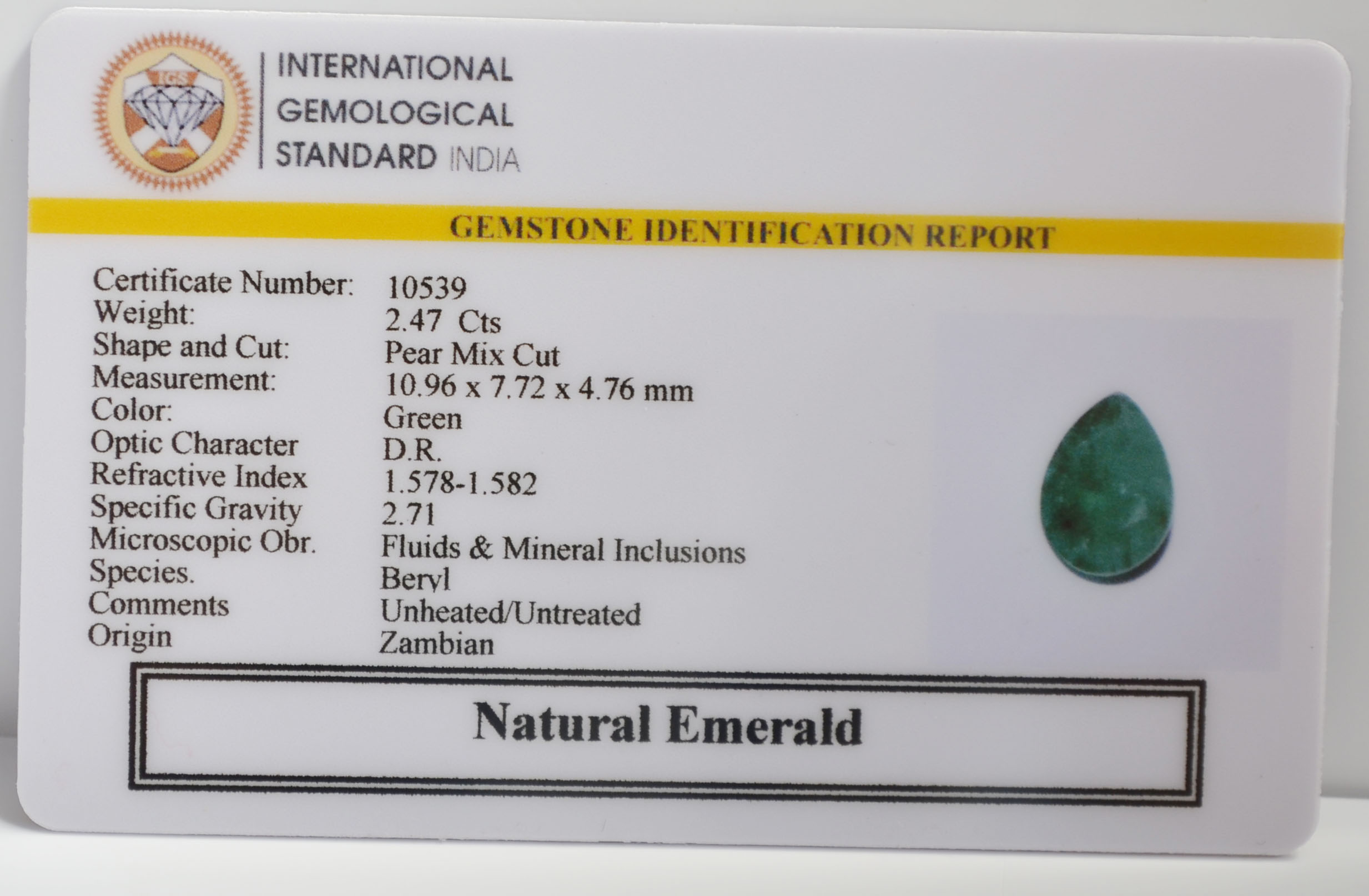 EMRG21527 2 EMERALD 2.47 Ct.