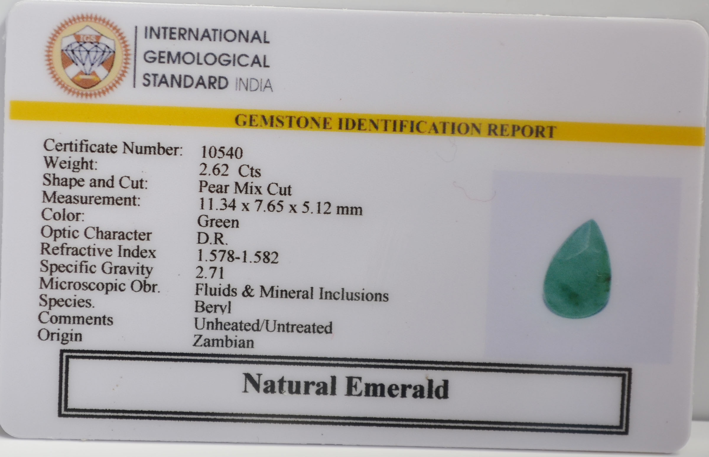 EMRG21528 2 EMERALD 2.62 Ct.