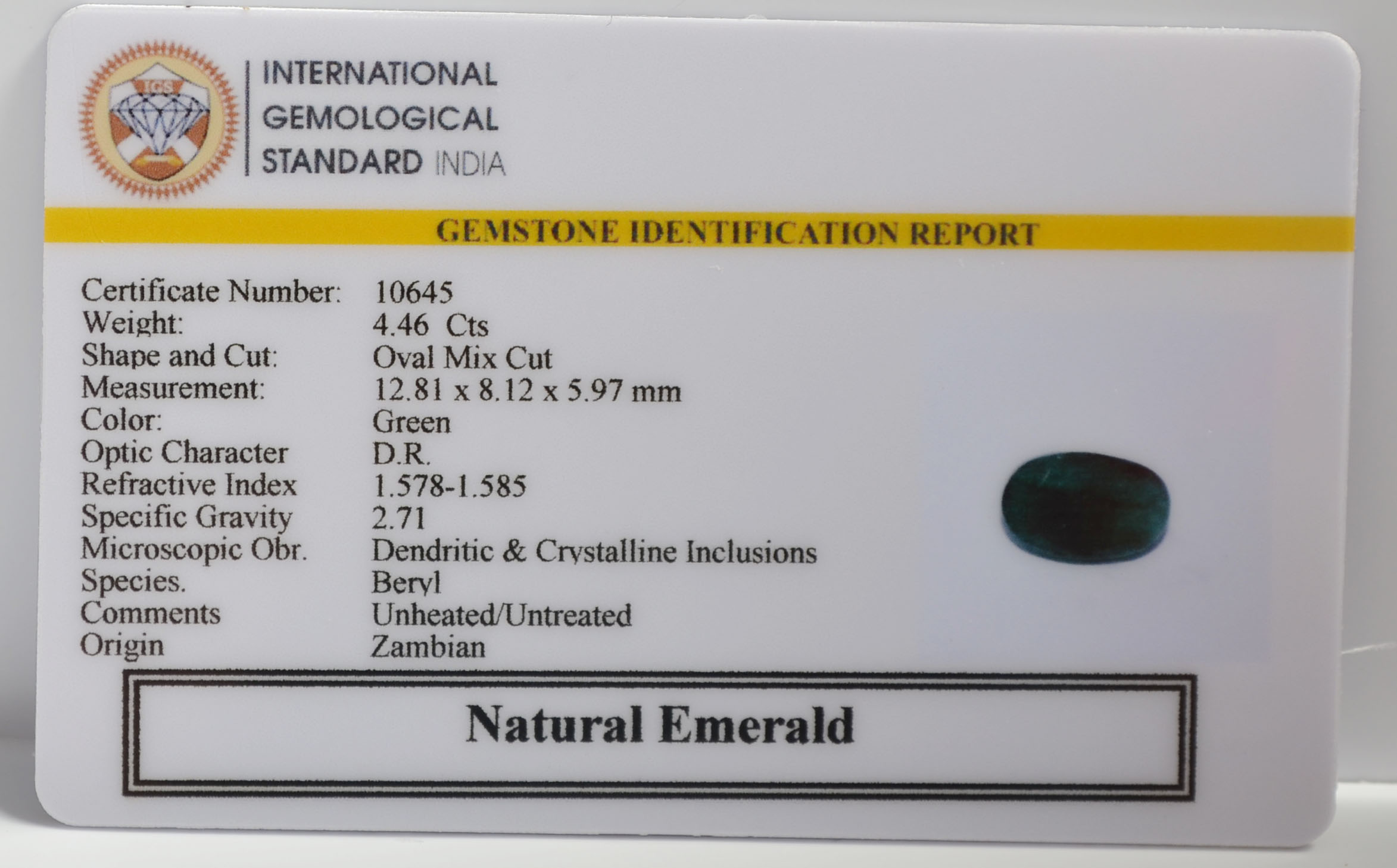 EMRG21532 2 EMERALD 4.46 Ct.
