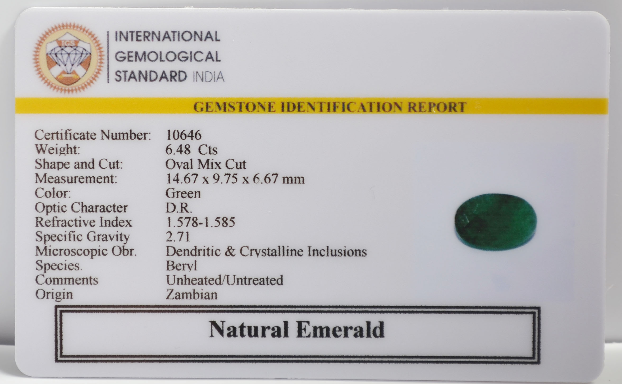 EMRG21533 2 EMERALD 6.48 Ct.