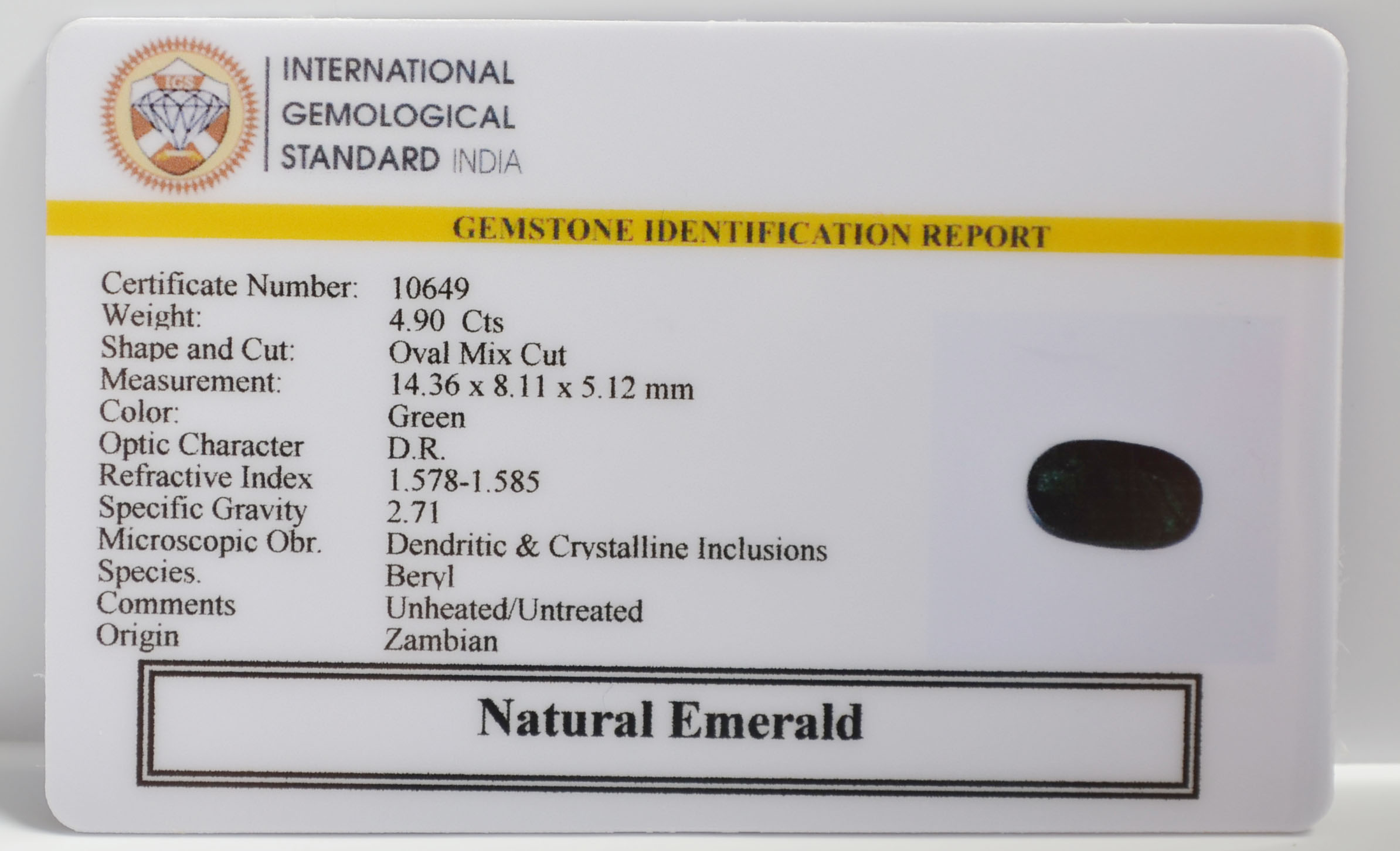 EMRG21535 2 EMERALD 4.9 Ct.