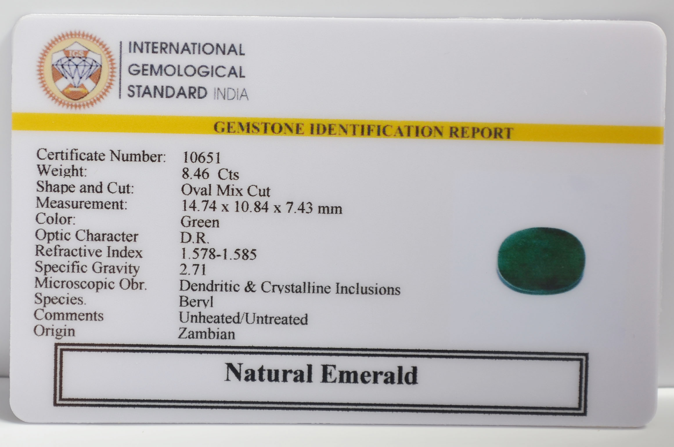 EMRG21536 2 EMERALD 8.46 Ct.