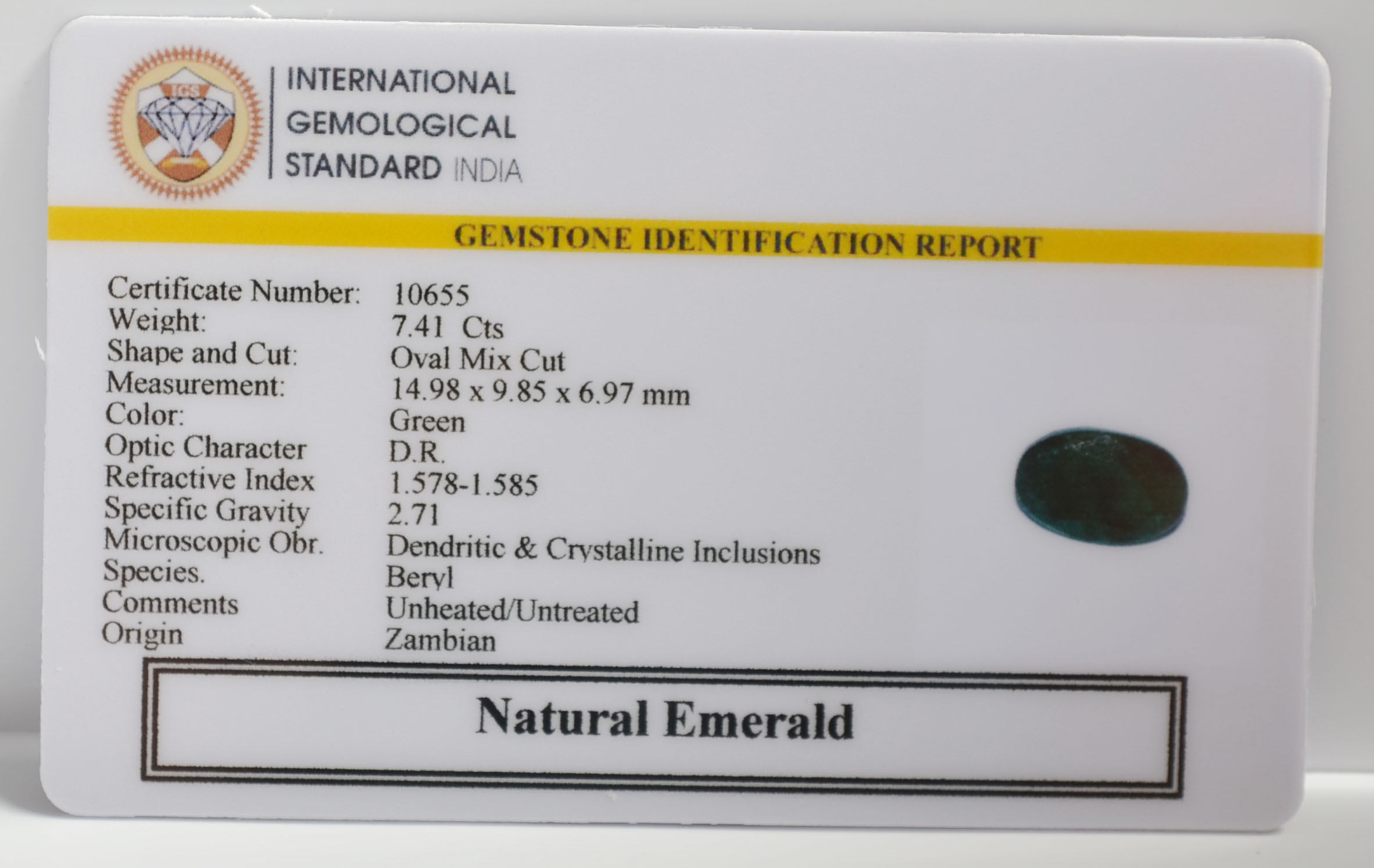 EMRG21538 2 EMERALD 7.41 Ct.