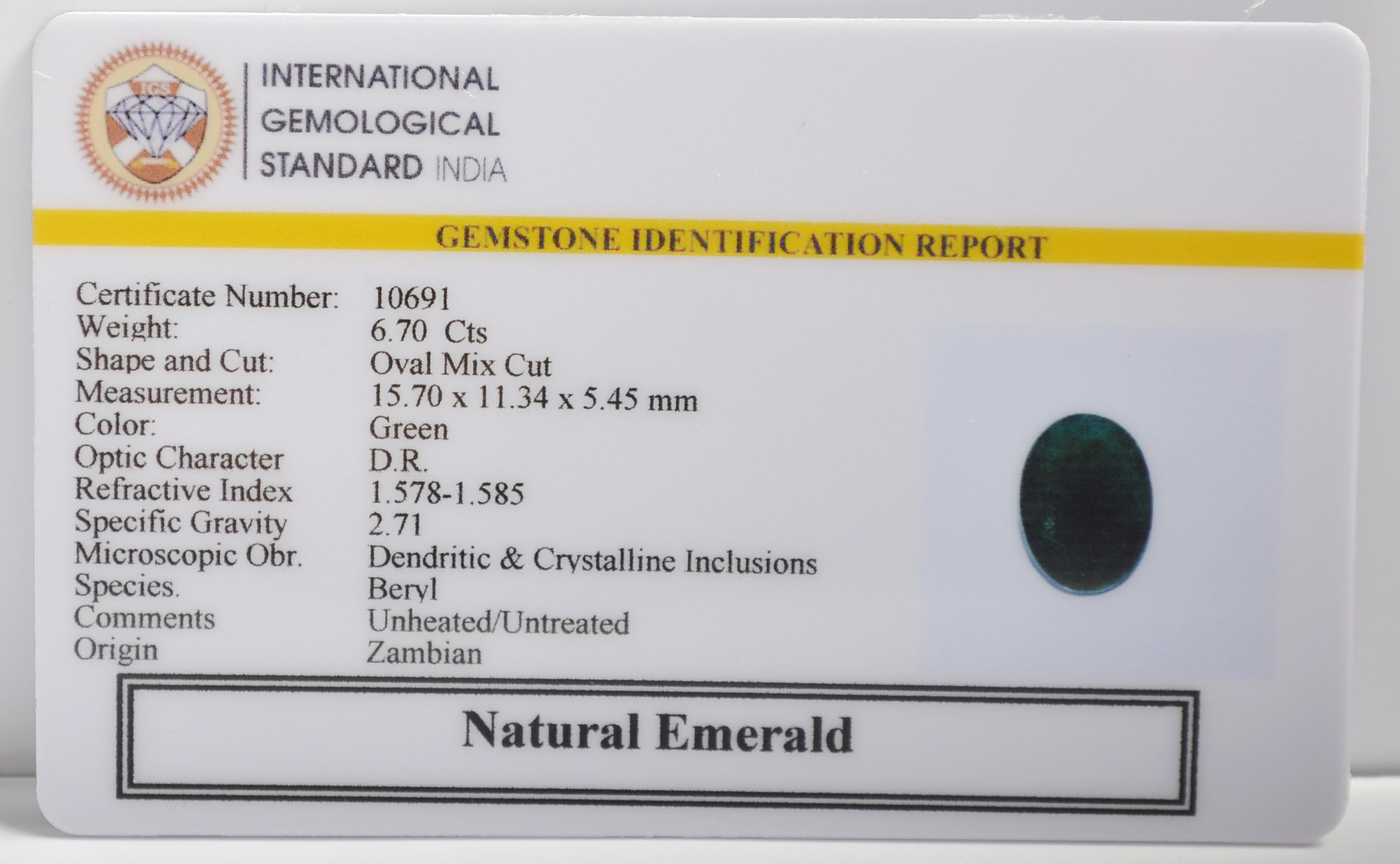 EMRG21540 2 EMERALD 6.7 Ct.